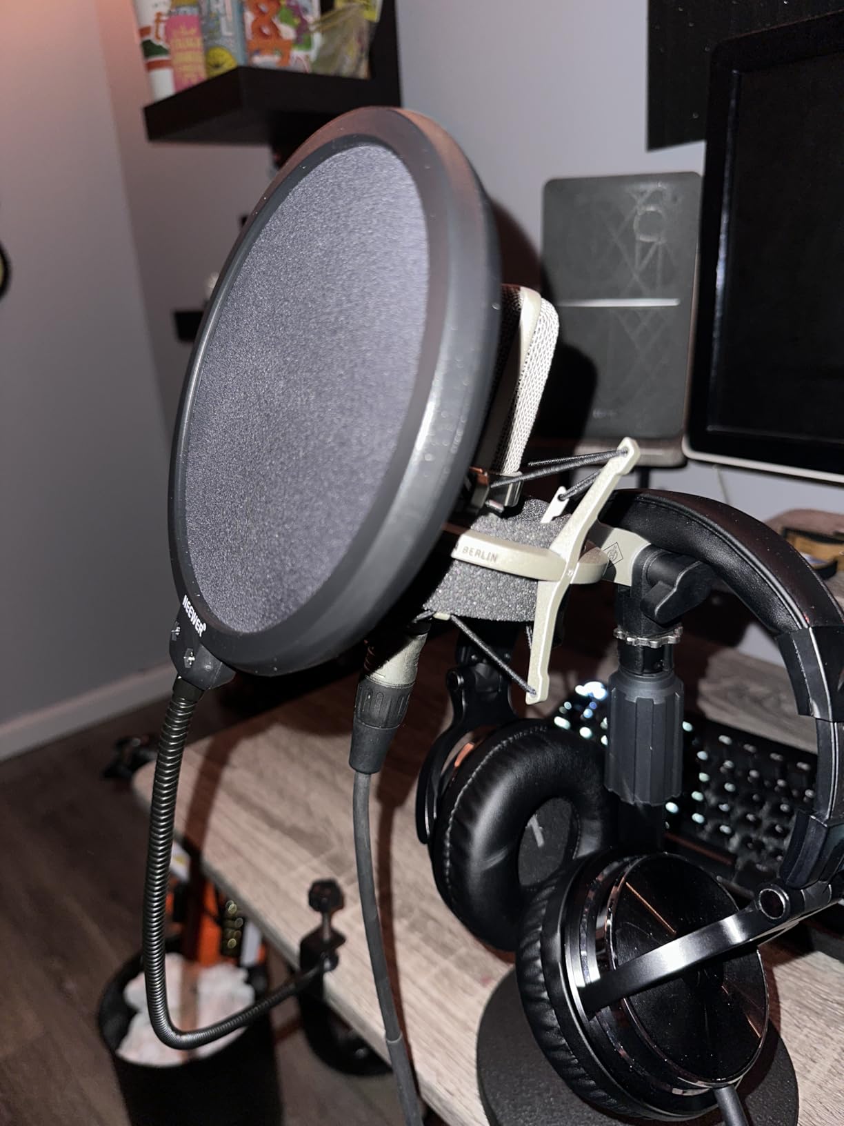 Neewer Professional Microphone Pop Filter Shield Compatible with Blue Yeti and Any Other Microphone, Dual Layered Wind Pop Screen With A Flexible 360 Degree Gooseneck Clip Stabilizing Arm customer photo 2