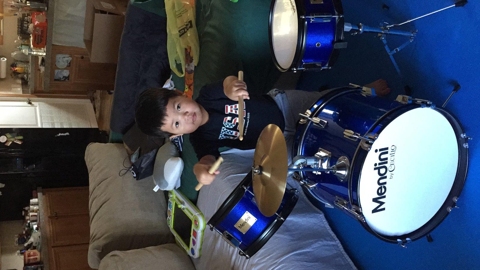Mendini By Cecilio 13 Inch Drum Set, 3-Piece Junior Drum Set - Sky Blue customer photo 1