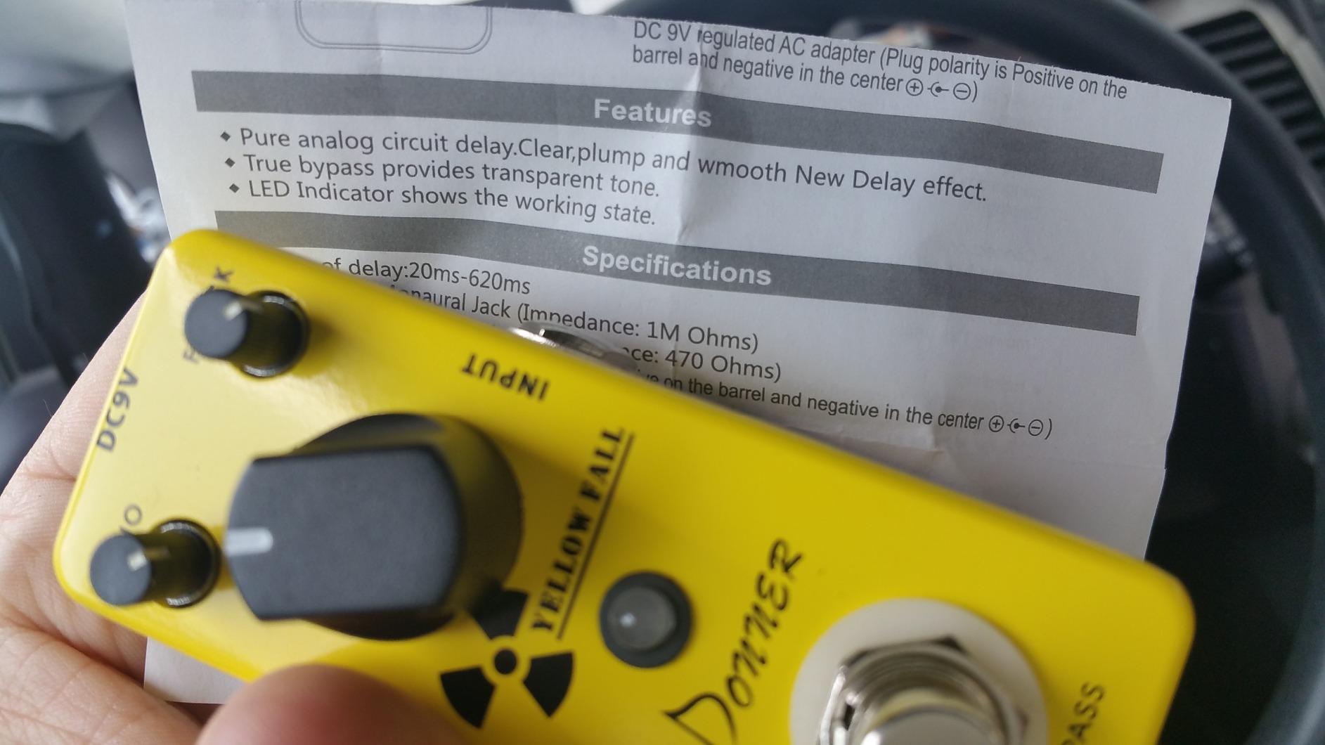 Donner Guitar Delay Pedal for Pedal Boards, Electric Guitar, Yellow Fall Analog Delay Mini Guitar Effect Pedal Vintage Delay, True Bypass customer photo 2