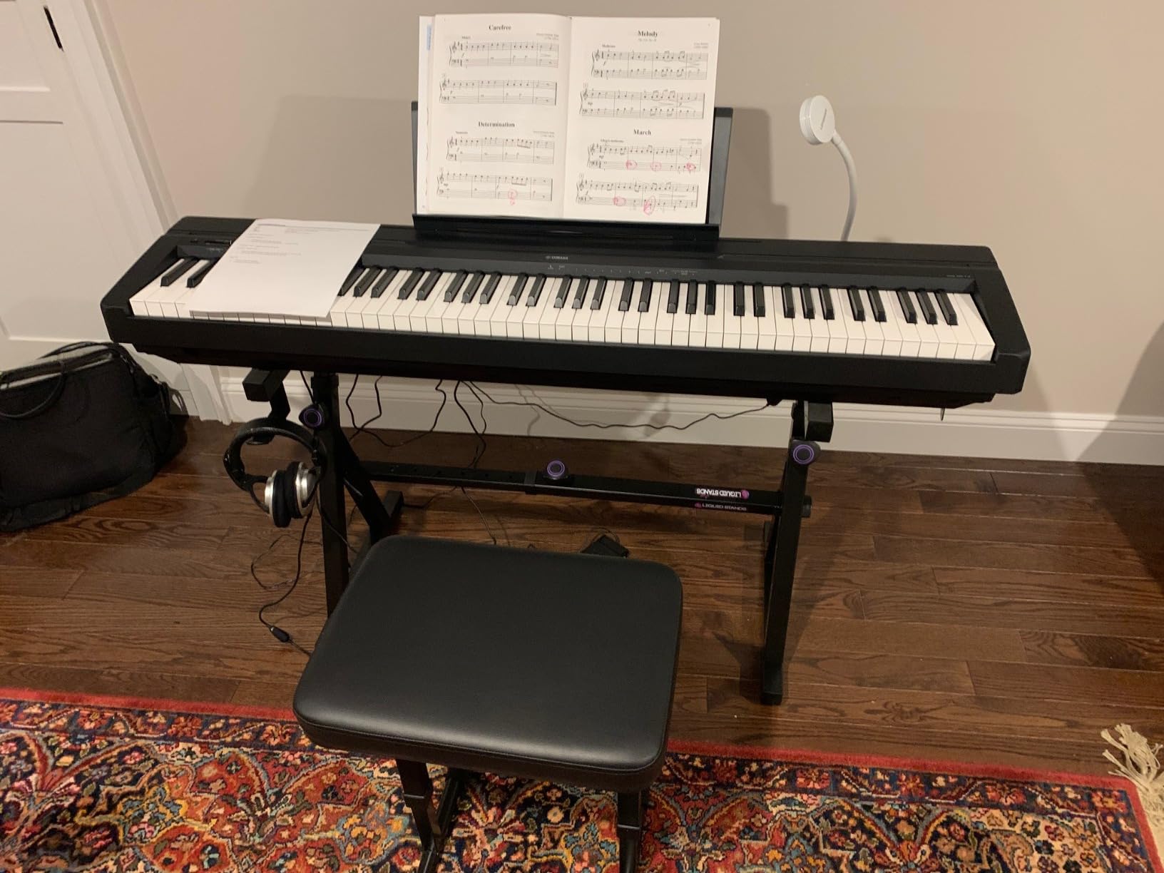 Yamaha 88-Key Weighted Portable Digital Piano Keyboard with Music Rest, Sustain Foot Switch, Built-in Speakers, USB Connectivity, Black (P45B) customer photo 1