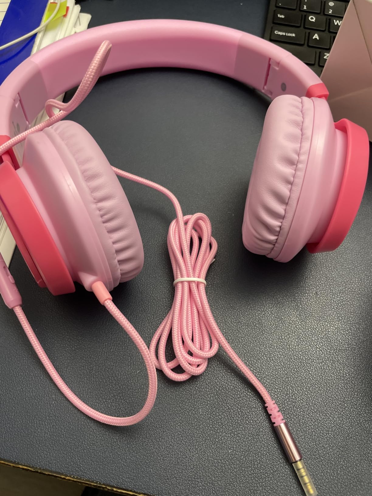 AILIHEN C8 Kids Wired Headphones with Mic for School, 3.5mm Jack, BlackBlue customer photo 2