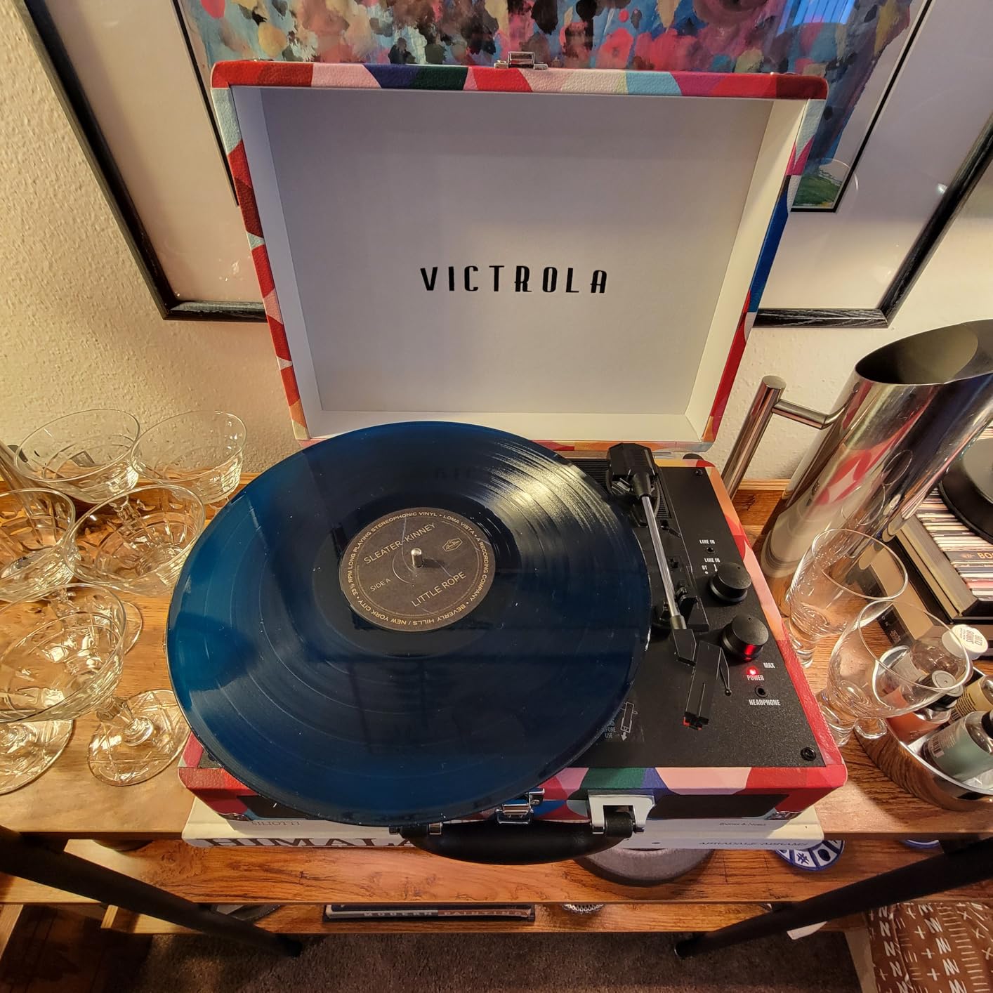 Victrola Journey - Bluetooth Suitcase Record Player - Geo | Built-in stereo speakers, 3-speed turntable, Bluetooth streaming, headphone jack customer photo 2