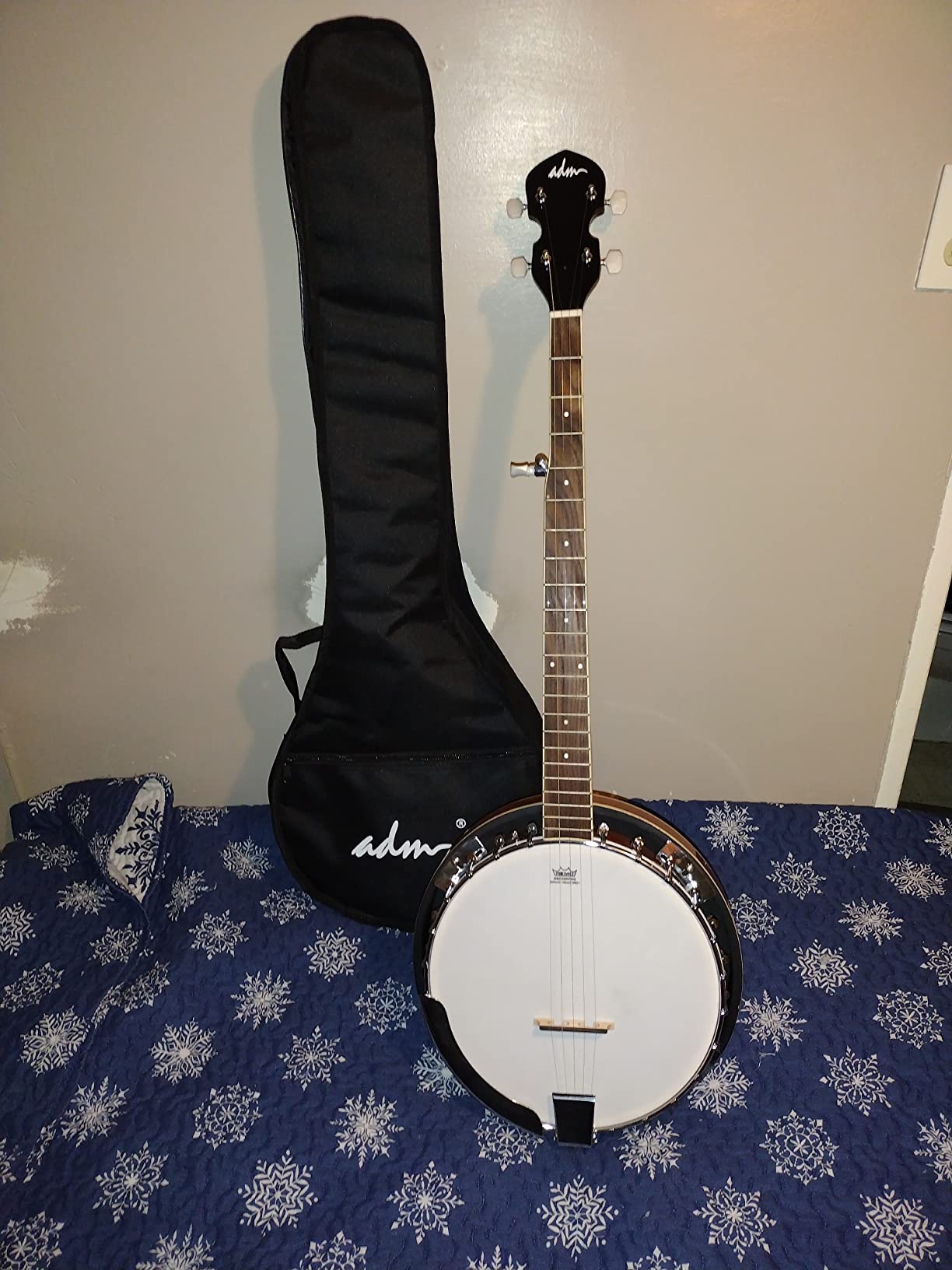 ADM Banjo 5 String Full Size Banjoes Set, 38 Inch Beginner Banjo Kit with Resonator, Remo Drum Head, Open or Closed Back, Gift Package Free Lessons Starter Accessories for Adults Teenager, Brown customer photo 1