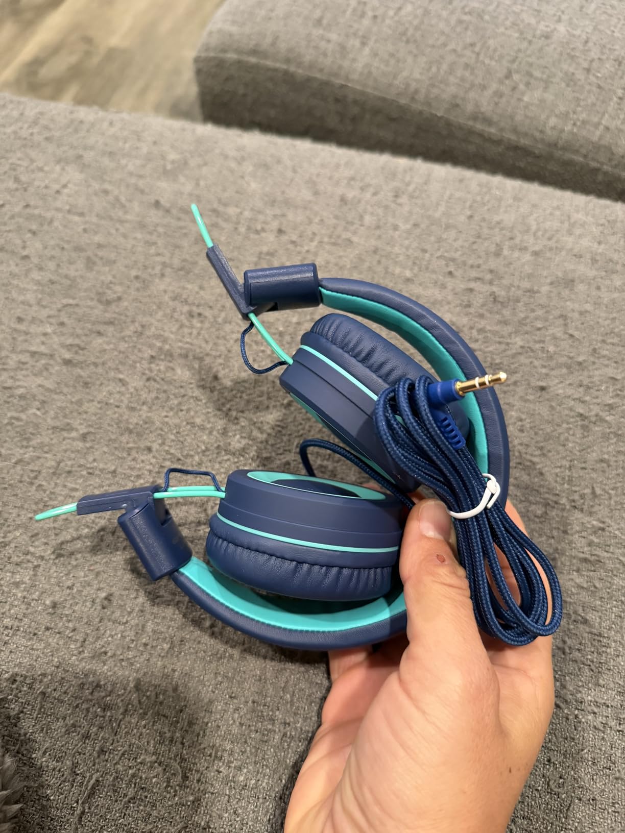 noot products K11 Kids Headphones with Wired Cord 3.5mm Jack Navy/Teal customer photo 1