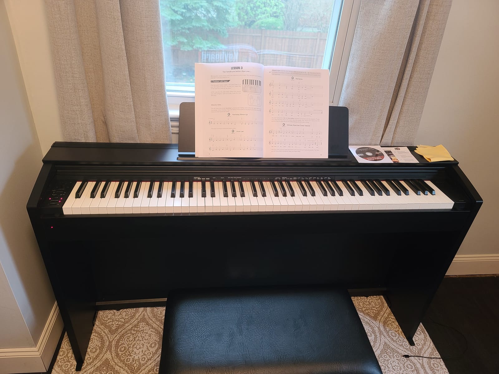 Casio PX-870 Privia Digital Piano - Black Bundle with Furniture Bench, Headphones, Instructional Book, Online Lessons, Instructional DVD, and Austin Bazaar Polishing Cloth customer photo 2