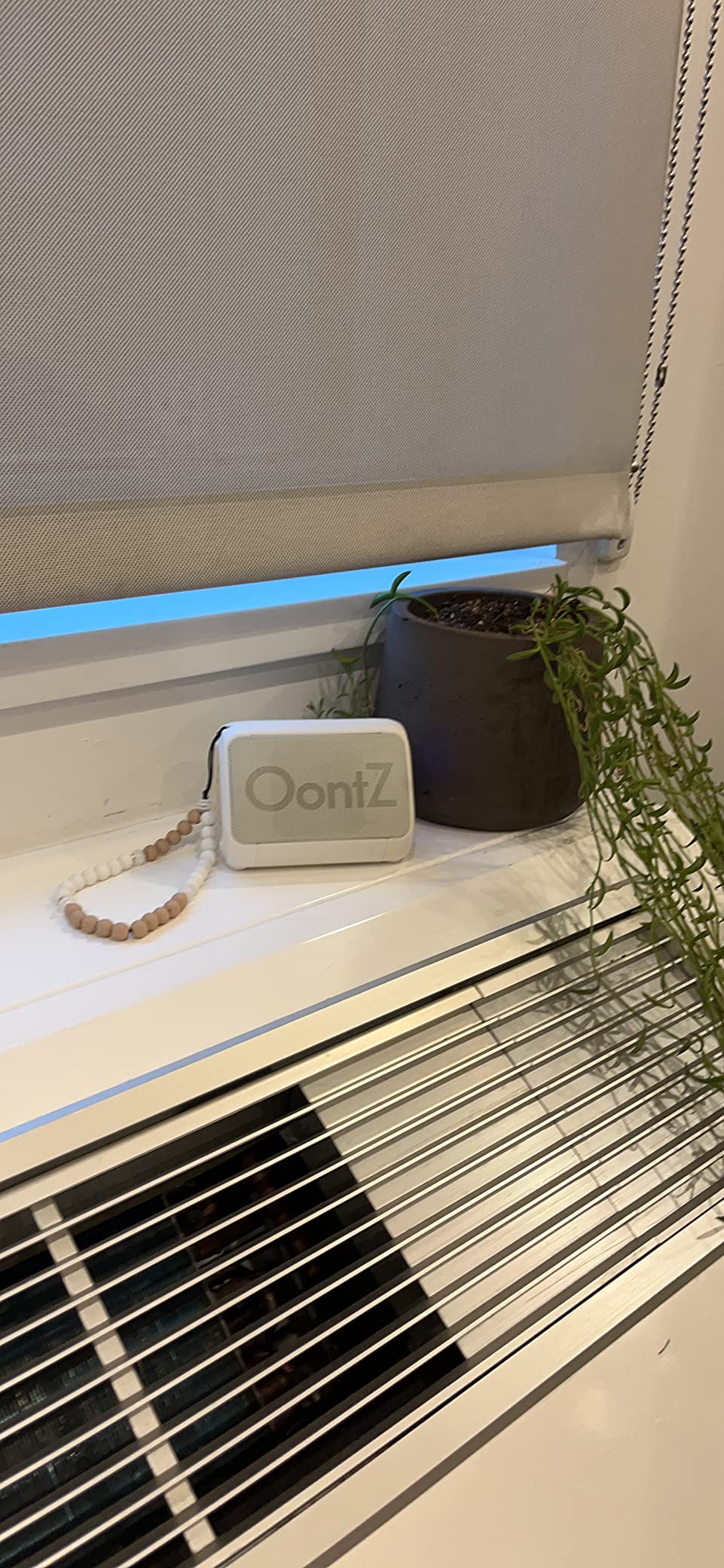 OontZ Angle Solo Compact Bluetooth Speaker, 14-Hour Playtime, Blue | Compact 5W Bluetooth speaker with clear sound, 100-ft range, IPX5, mic, AUX Input and USB-C Charging Cable. customer photo 1