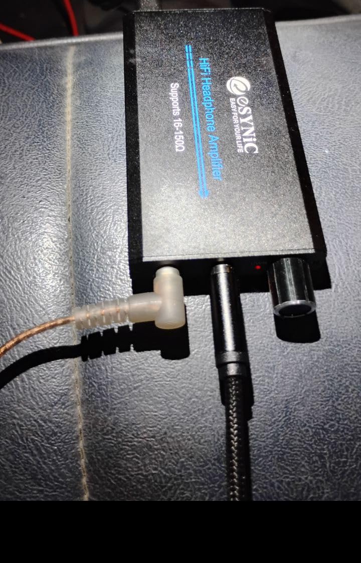 eSynic Rechargeable 16-150Ω Headphone AMP Portable-3.5MM Audio in & Out | Metal Case Headphone Amplifier with Volume Control-2-Stage Gain Switch customer photo 1