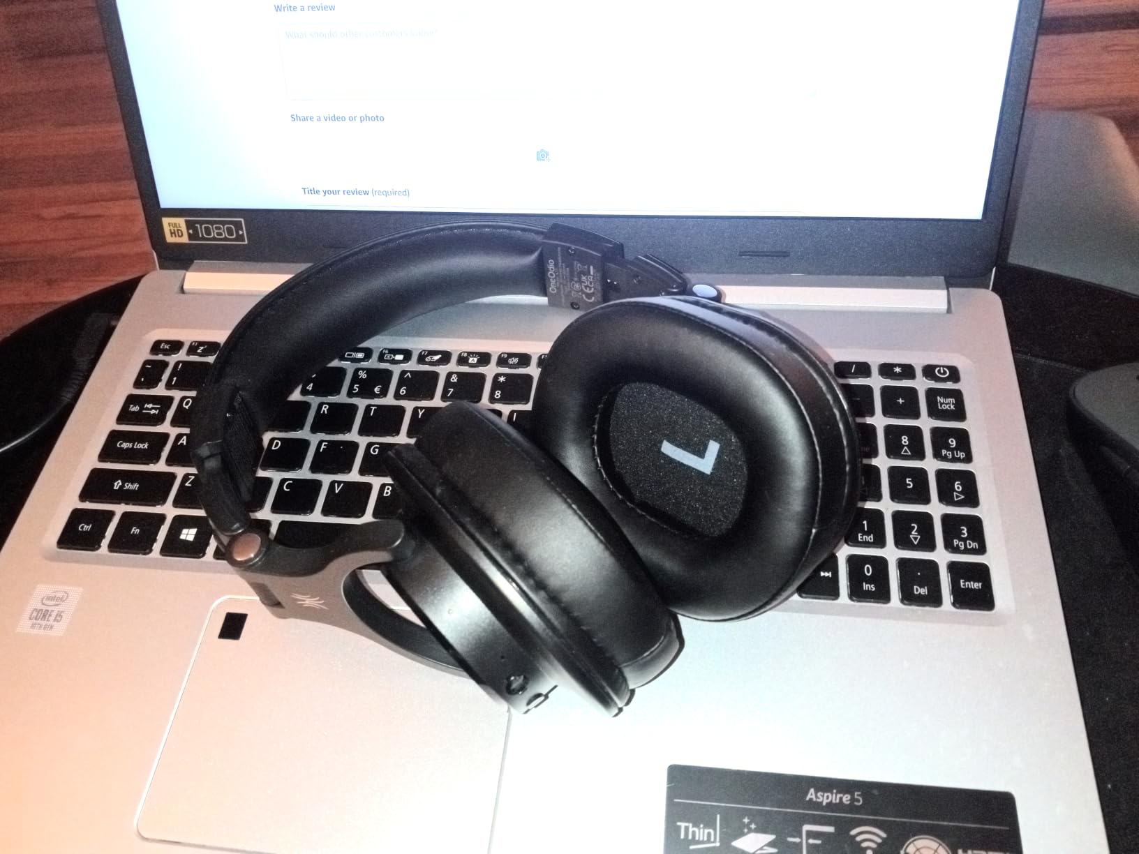 OneOdio A70 Bluetooth Over-Ear Headphones, Hi-Res Wired DJ Studio - Black customer photo 1