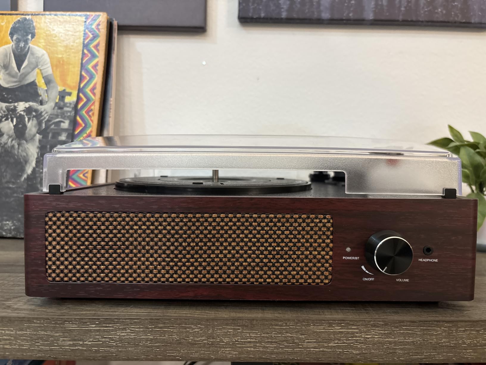 Vinyl Record Player Turntable with Built-in Bluetooth Receiver & 2 Stereo Speakers, 3 Speed 3 Size Portable Retro Record Player for Entertainment and Home Decoration customer photo 2