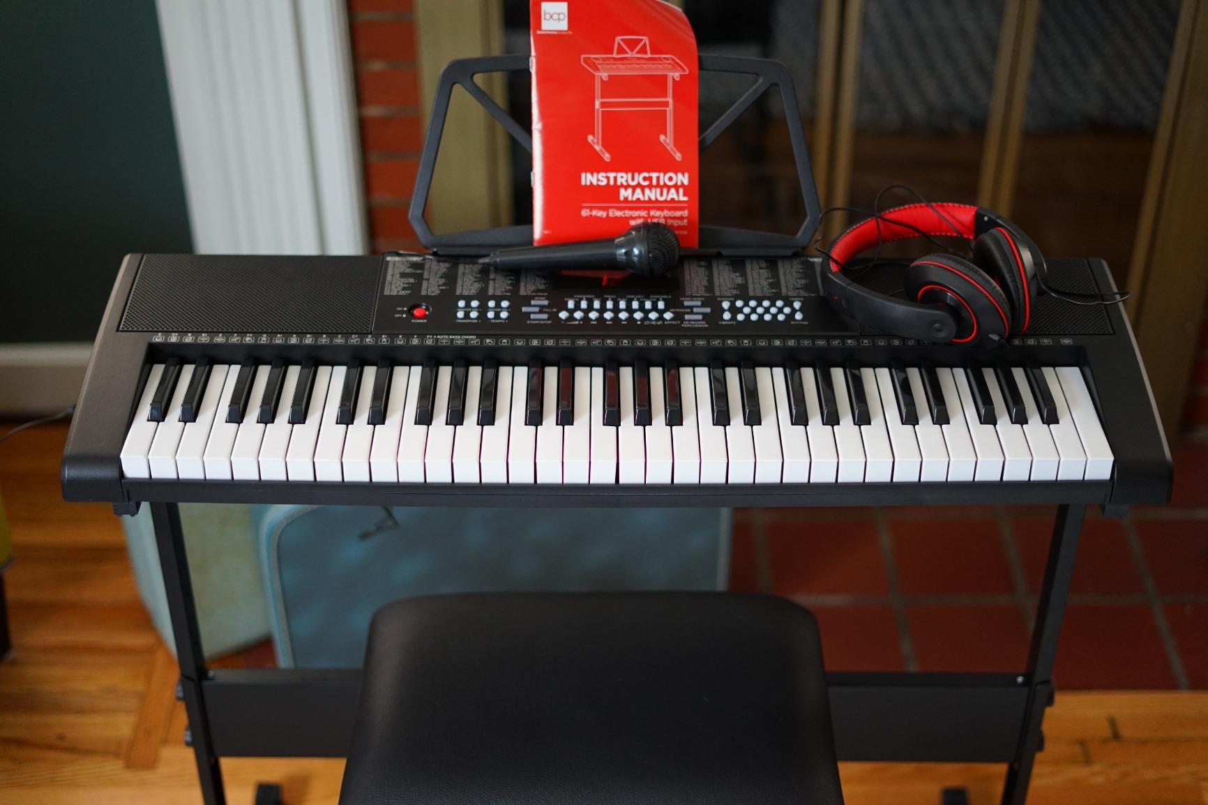 Best Choice Products 61-Key Electronic Keyboard Piano Portable Electric Keyboard Complete Beginner Set w/LED Screen, Stand, Bench, Headphones customer photo 2