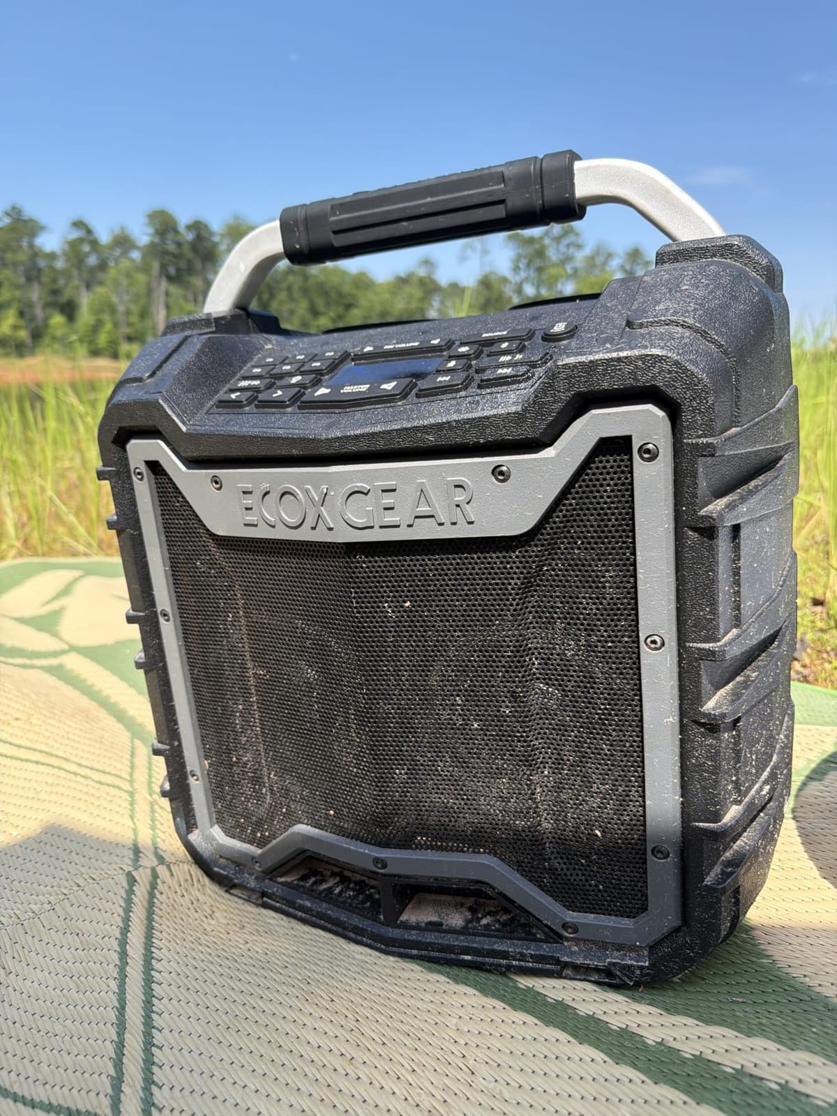 ECOXGEAR EcoTrek Rugged Waterproof Floating Portable Bluetooth Wireless 100 Watt Stereo Smart Speaker and PA System (Gray) customer photo 1