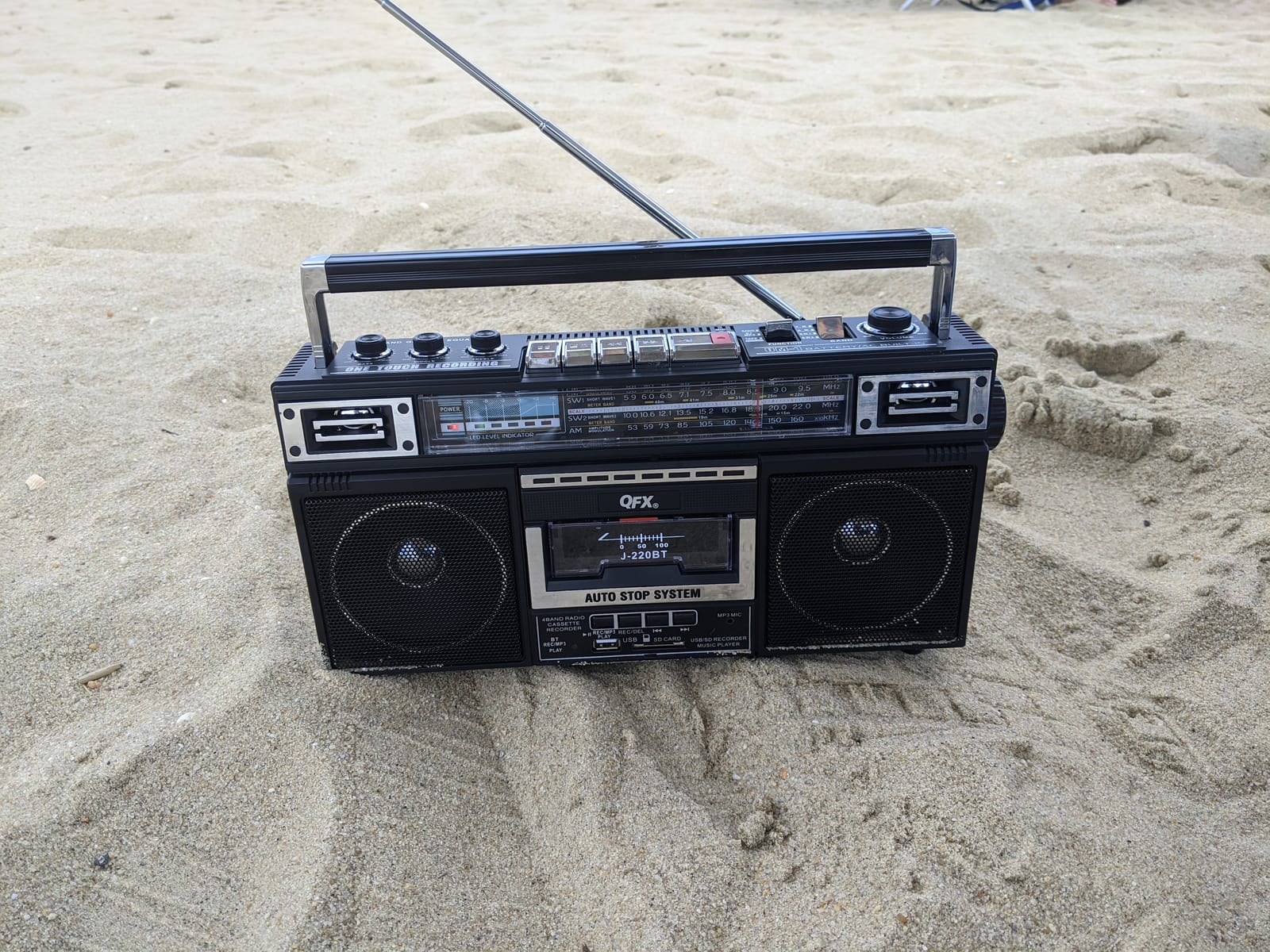QFX Retro Bluetooth Boombox Cassette Tape Player Recorder, J-220BT, Black customer photo 1