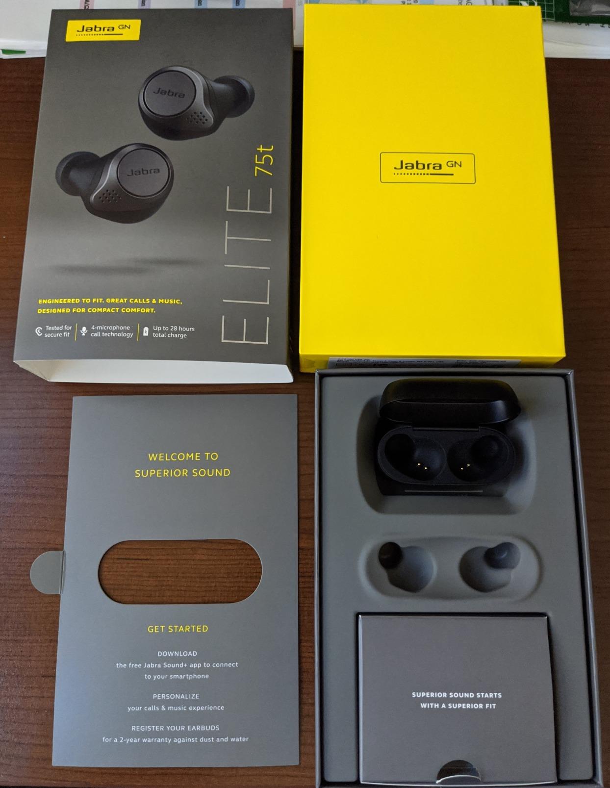 Jabra Elite 75t- True Wireless Earbuds with Charging Case, Titanium Black - Active Noise Cancelling Bluetooth Earbuds with a Comfortable, Secure Fit, Long Battery Life, Great Sound customer photo 1