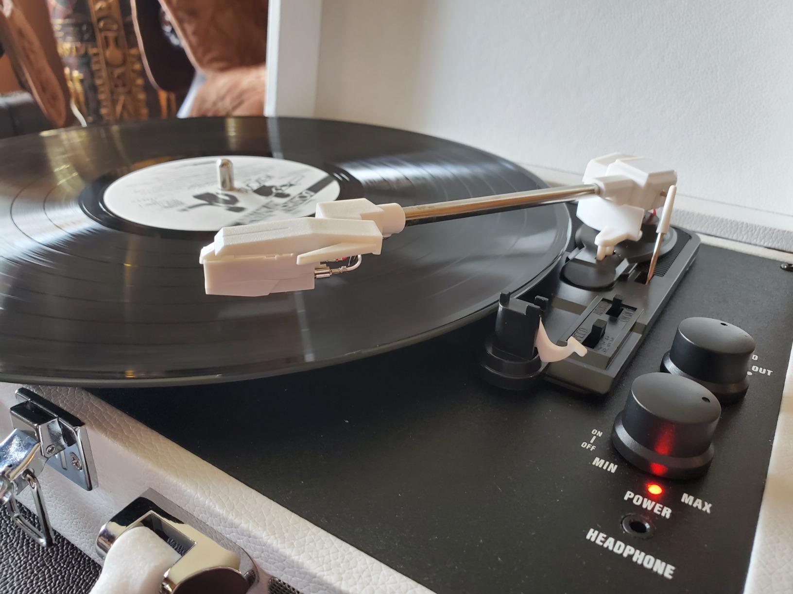 Victrola Journey+ Bluetooth Suitcase Record Player - Built-In Speakers, 33-1/3, 45 & 78 RPM Vinyl Record Player, RCA Out, Headphone Jack, Wireless Streaming (White) customer photo 2