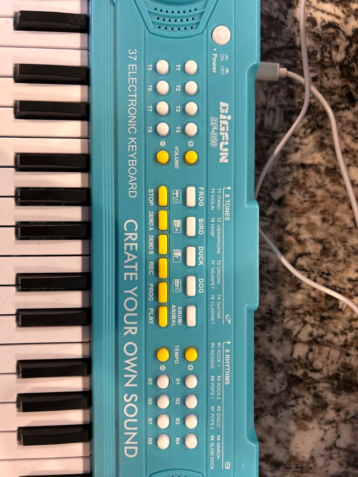 Keyboard Piano for Kids, BIGFUN 37 Keys Toddler Piano Instrument Toy, Blue customer photo 2