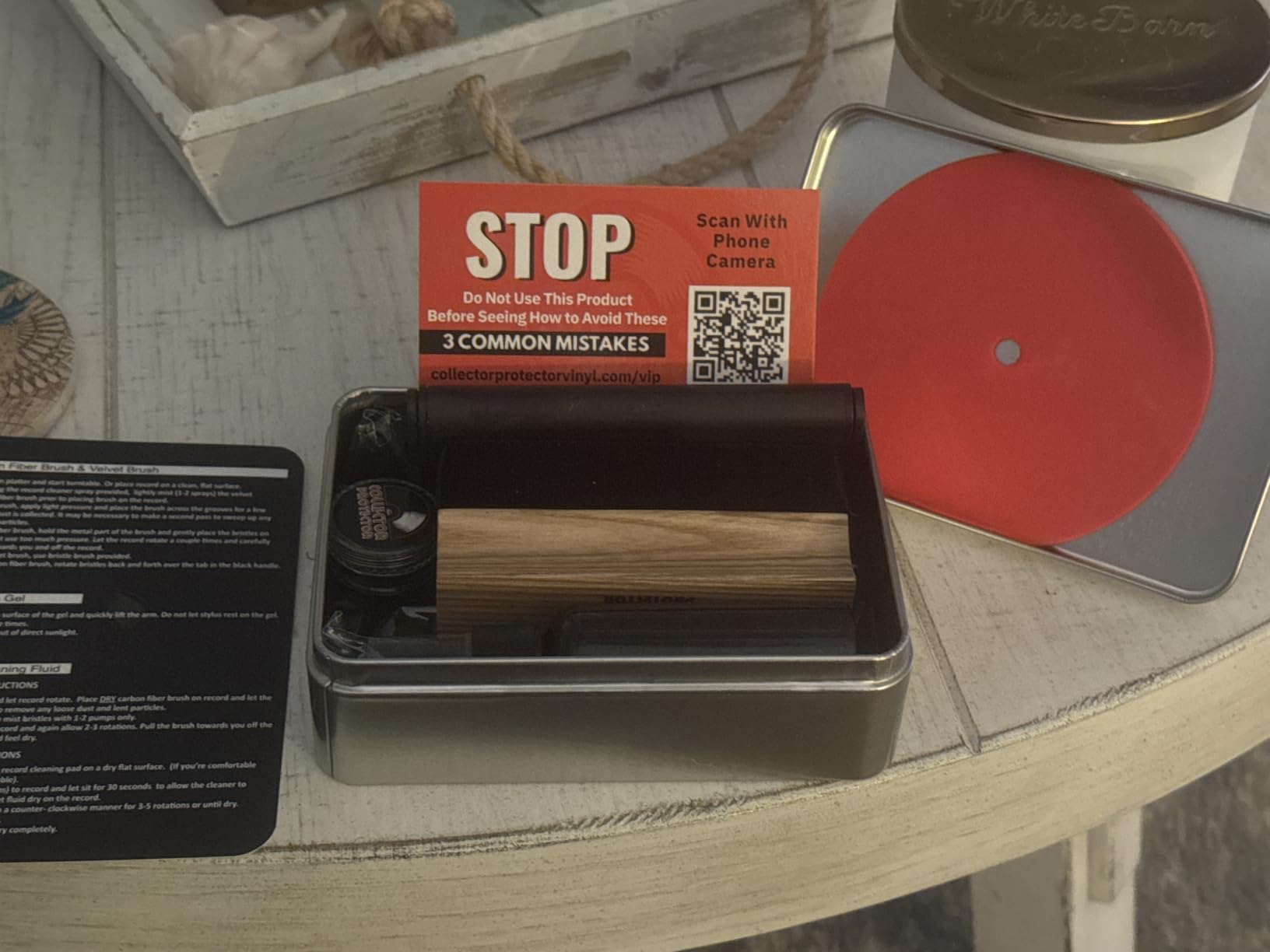 Vinyl Record Cleaning Kit with Brush, Cleaner & Stylus Cleaning Gel | Complete kit Includes velvet brush, carbon fiber brush, record cleaning solution, microfiber cloth & stylus gel. customer photo 1