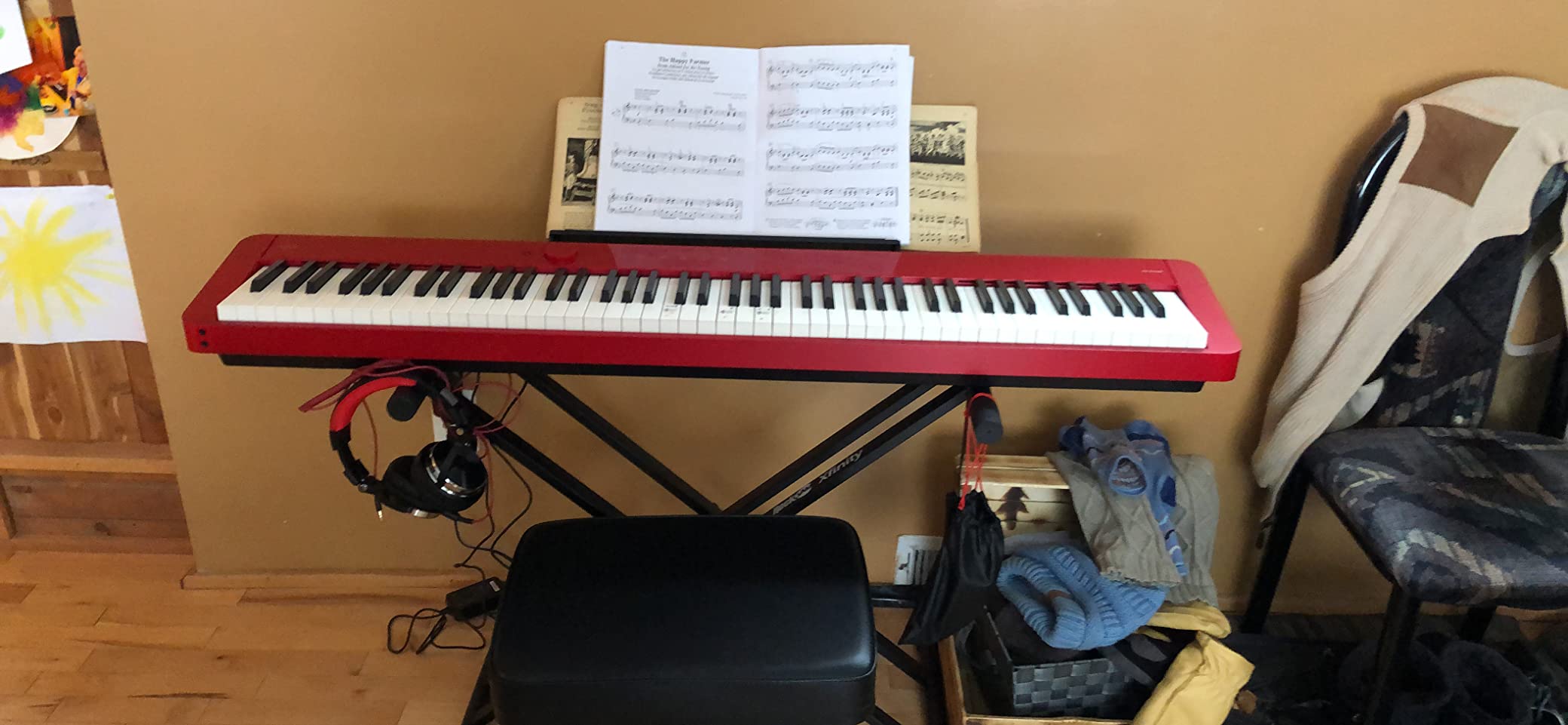 Casio Privia PX-S1100 - 88-Key Touch-Responsive Weighted Digital Piano | Ultra-Portable | German Grand Tone, Bluetooth, Casio Music Space App | Gloss Red Finish customer photo 2
