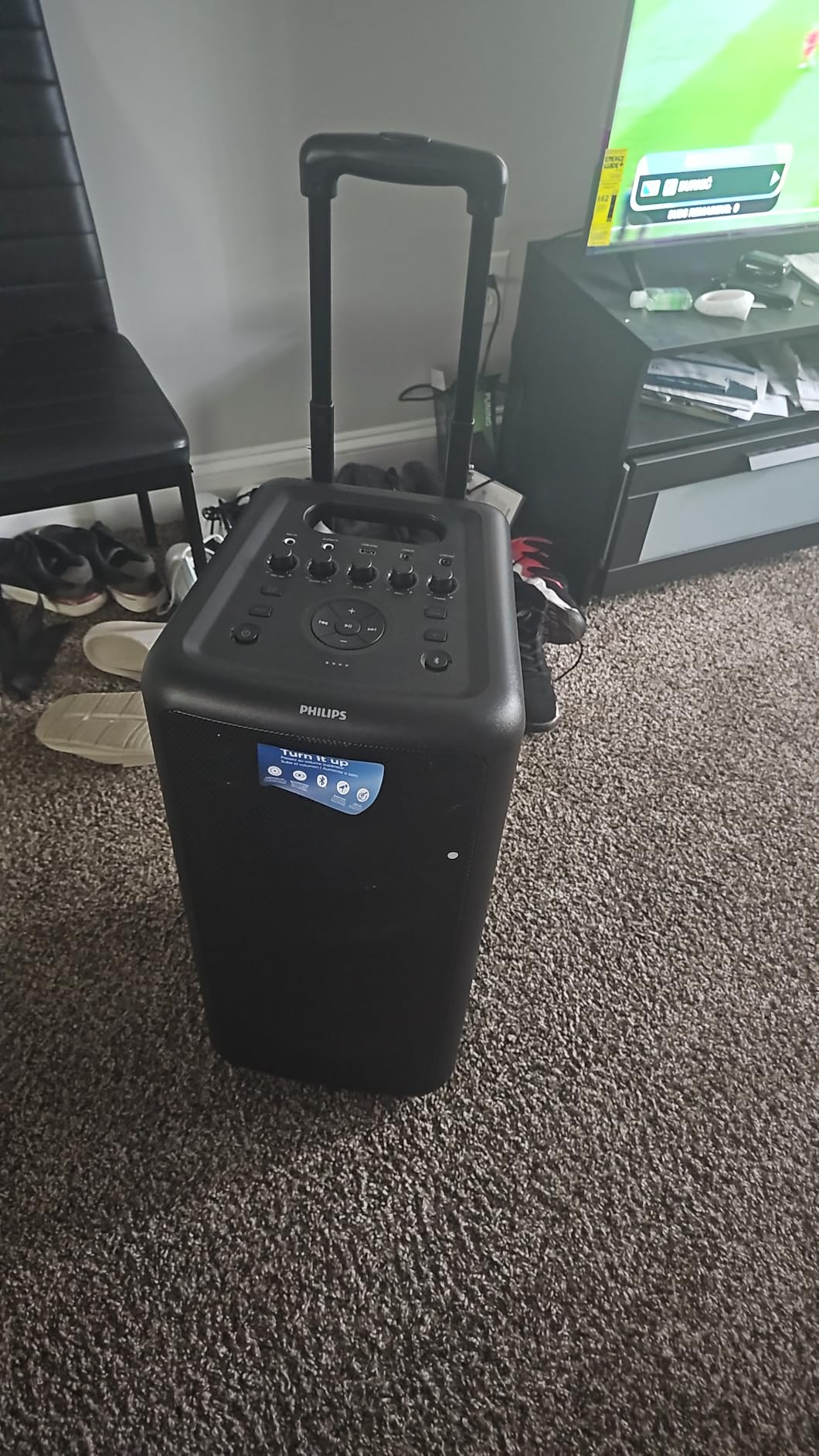 Philips X5206 Bluetooth Party Speaker - 14 Hours Play Time, Deep Bass, Party Lights, Karaoke Effects, Mic & Guitar Input, 80W Max Power, Black customer photo 1