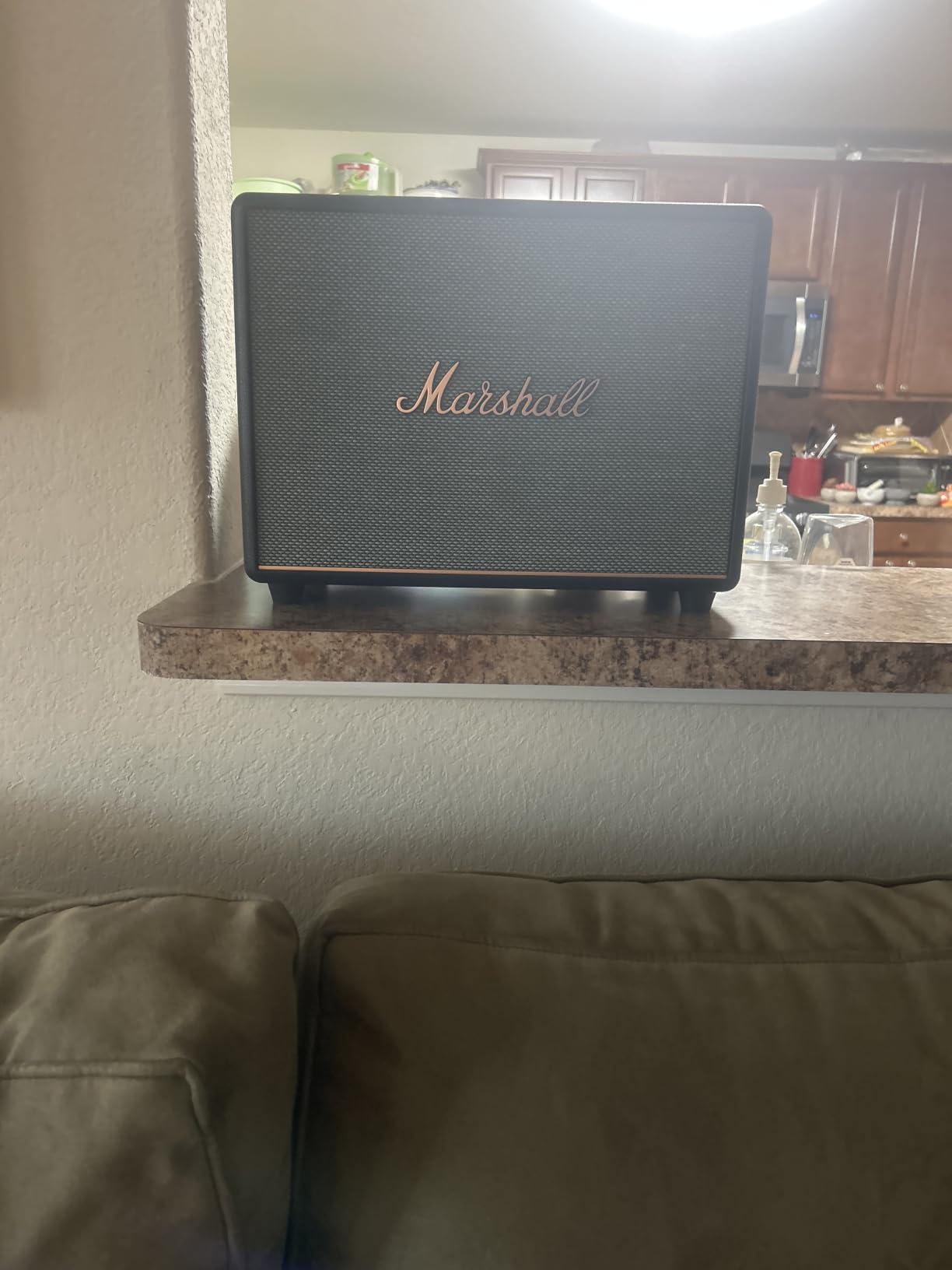 Marshall Woburn III Bluetooth Home Speaker - Loud Stereo Sound with Bass and Treble Controls | Plug-in Powered | Record Player Compatible | HDMI, RCA, 3.5mm Aux Inputs - Black customer photo 1