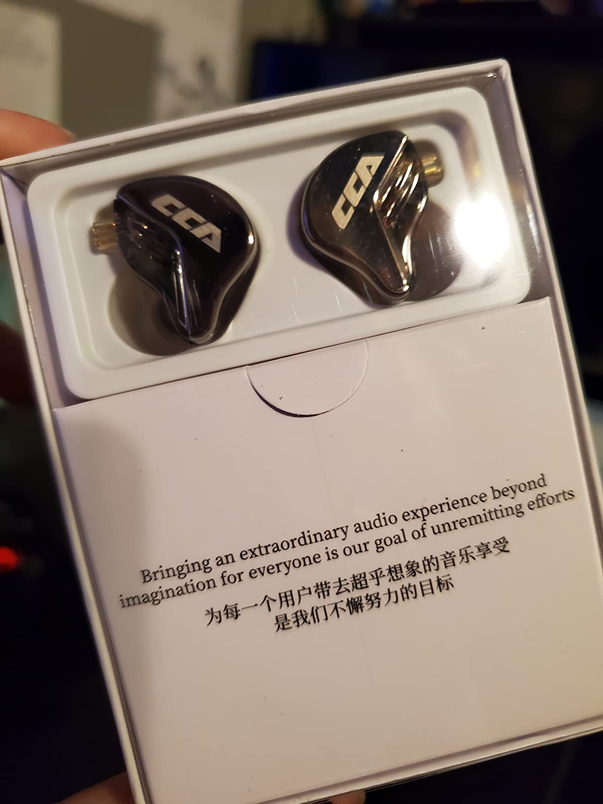 CCA CRA in Ear Monitor, Ultra-Thin Diaphragm Dynamic Driver IEM Earphones, Clear Sound & Deep Bass in Ear Headphones, Wired Gaming Earbuds with 2 Pin Detachable Cable for Singer Musicians Drummers customer photo 1