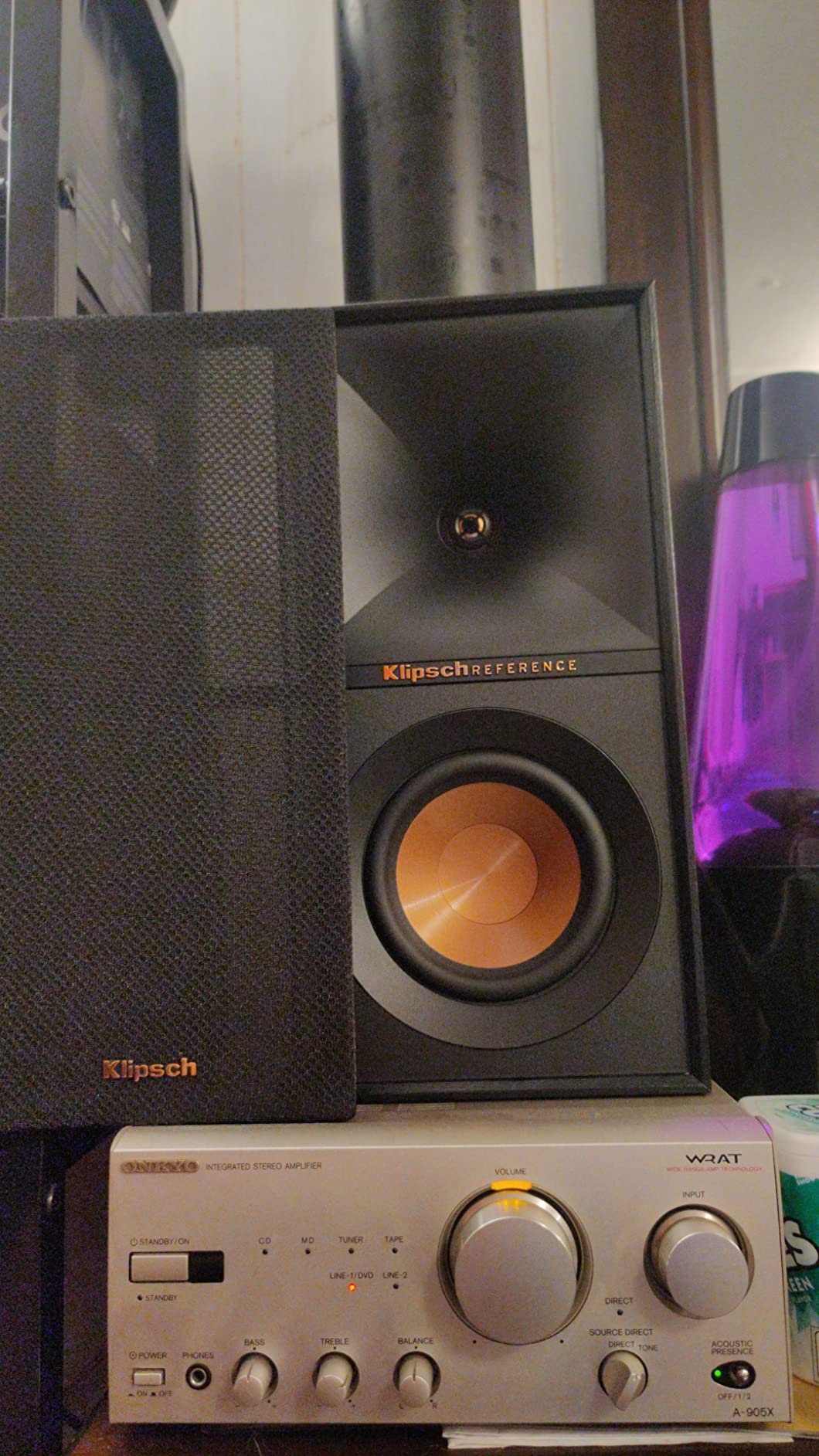 Klipsch Reference Next-Generation R-50M Horn-Loaded Bookshelf Speakers with 5.25” Spun-Copper Woofers for Best-in-Class Home Theater Sound in Black customer photo 1