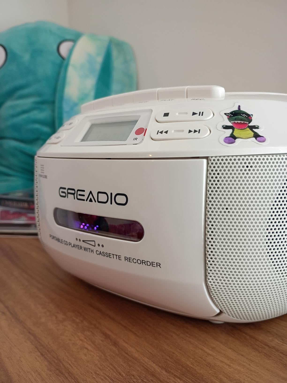 Greadio CD Player Boombox Cassette Player Combo with Bluetooth, AM/FM Radio customer photo 1
