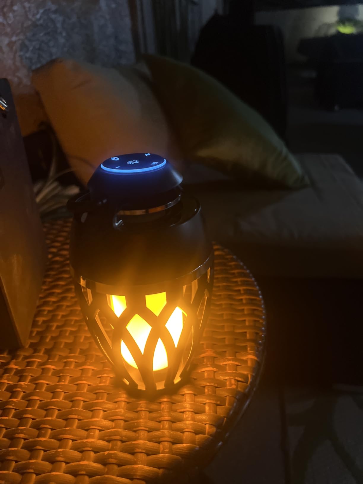 2 Pack Outdoor Bluetooth Speakers with Flame Flickers Light IPX5 Waterproof | BT 5.0, Wireless Torch Lantern Atmosphere Decor for Patio Yard Pool Party Camp, Housewarming Gifts for Men/Women customer photo 2