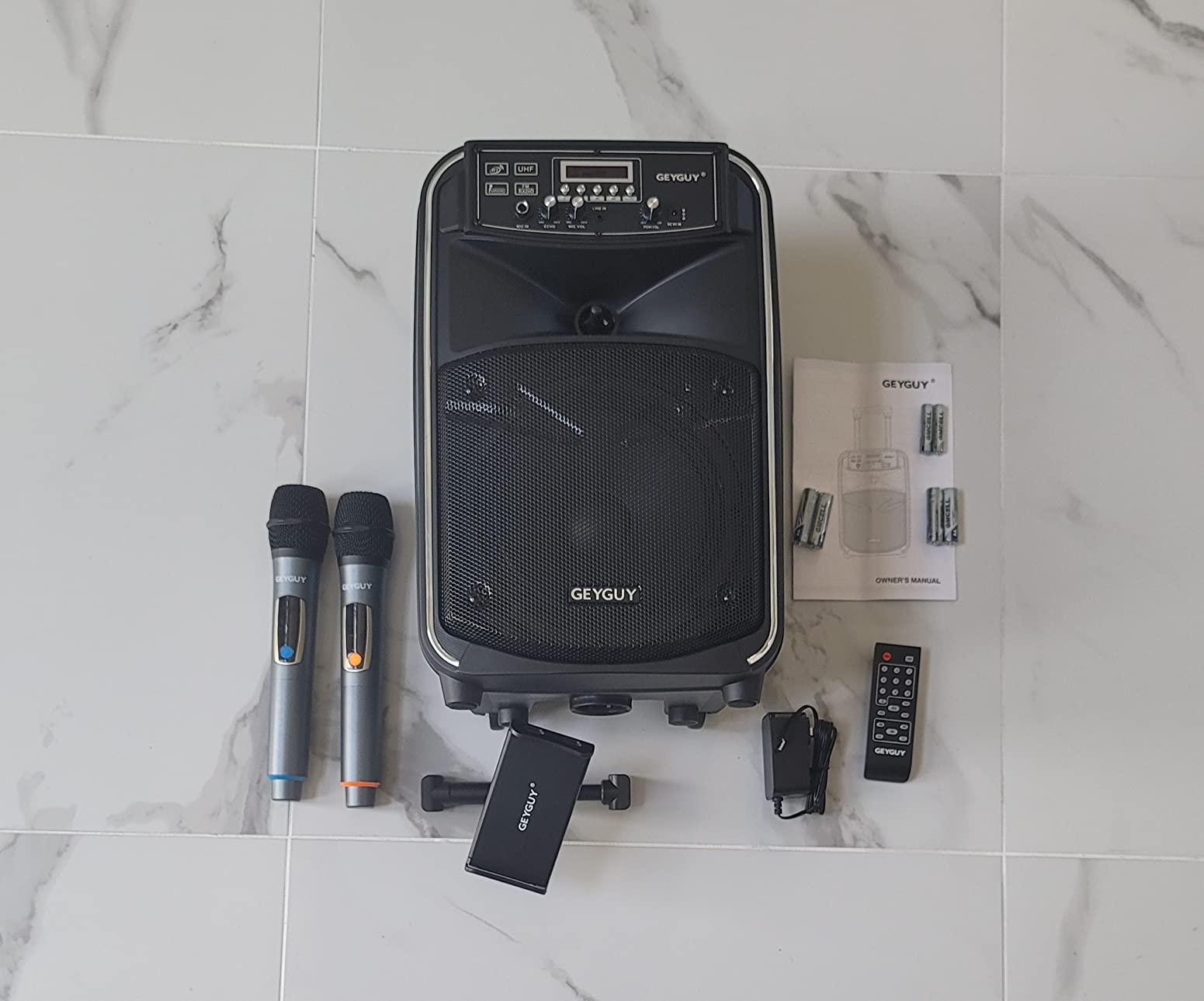 GTSK8-2 Portable Bluetooth PA Speaker System with 2 Wireless Microphones, 8
