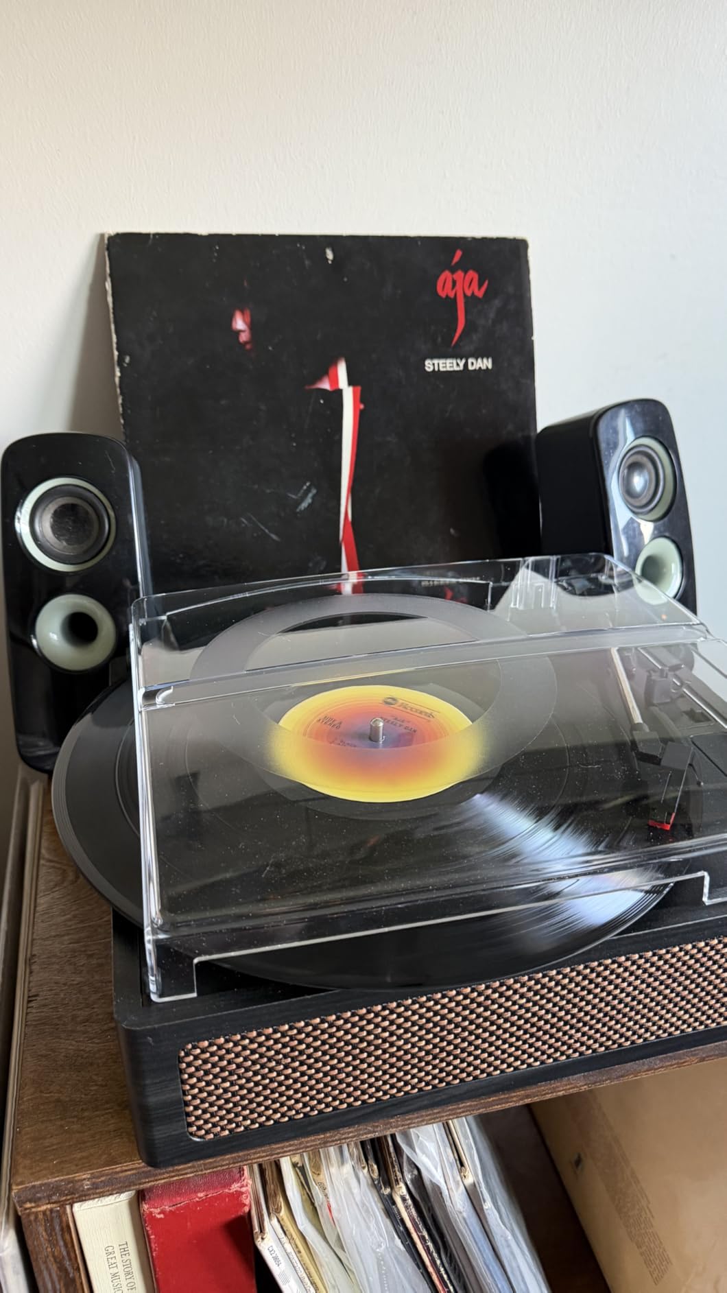Seasonlife® Vinyl Record Player with Speakers,Wood Black Vintage Turntables customer photo 1