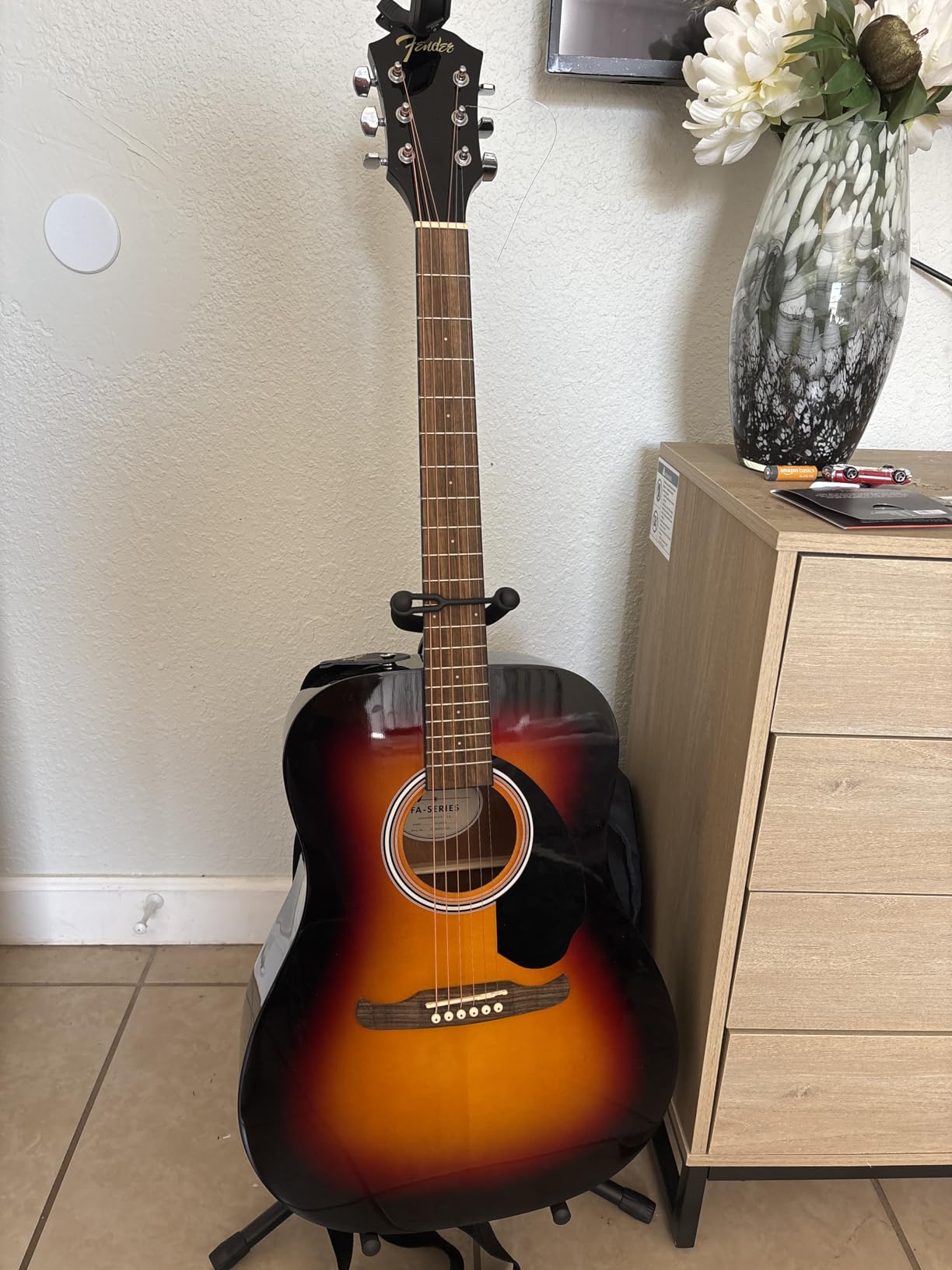 Fender Dreadnought Acoustic Guitar - Natural Bundle with Gig Bag, Tuner, Strings, Picks, and Austin Bazaar Instructional DVD customer photo 2