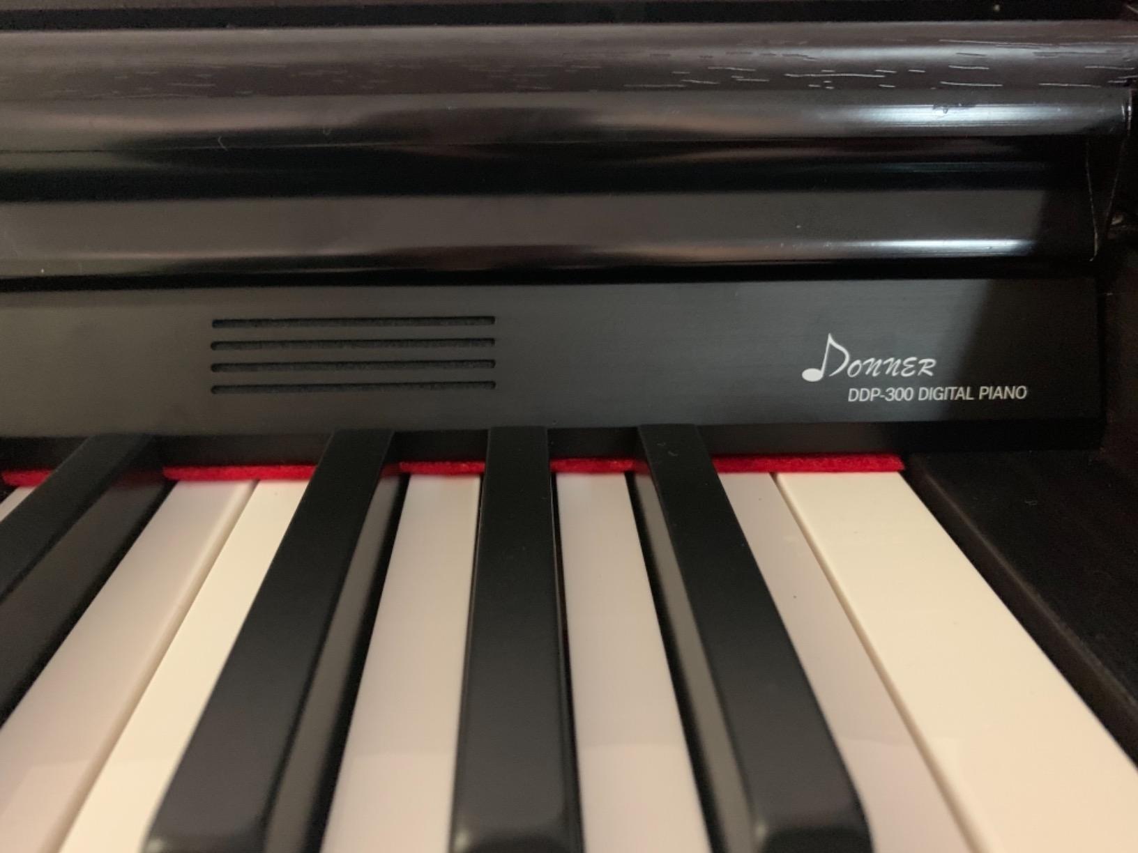 Donner DDP-400 Digital Piano with 88 Key Progressive Weighted Keyboard, Premium Upright Piano Keyboard for Professional, Bundle with Headphone, Bluetooth, Record,138 Tones,100 Rhythms, LCD, Brown customer photo 1