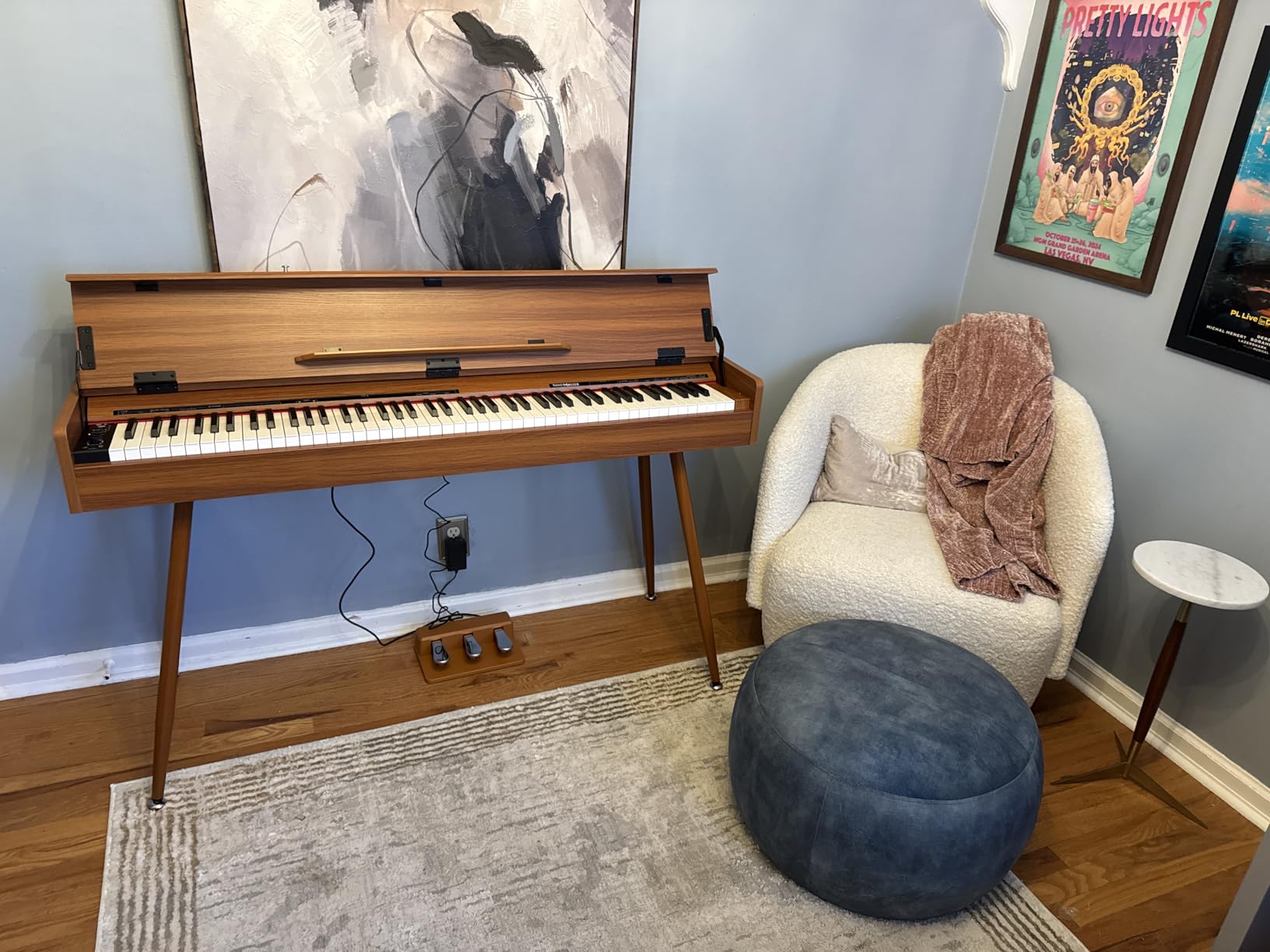 UISCOM 88 Key Weighted Home Digital Piano,Wooden Desk Keyboard,Triple-Pedal customer photo 1