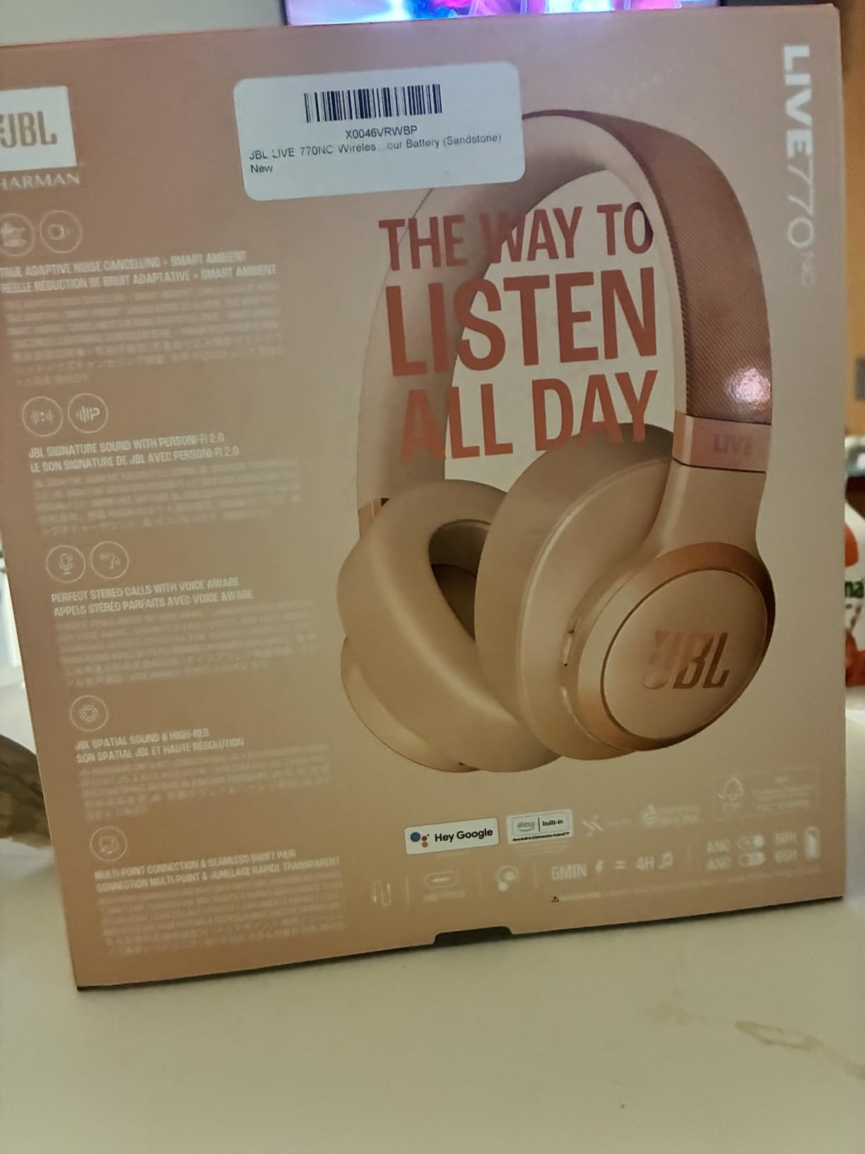 JBL Live 770NC - Wireless Over-Ear Headphones with True Adaptive Noise Cancelling with Smart Ambient, Up to 65 Hours of Battery Life, Comfort-fit Fabric Headband & Carrying Pouch (Blue) customer photo 2