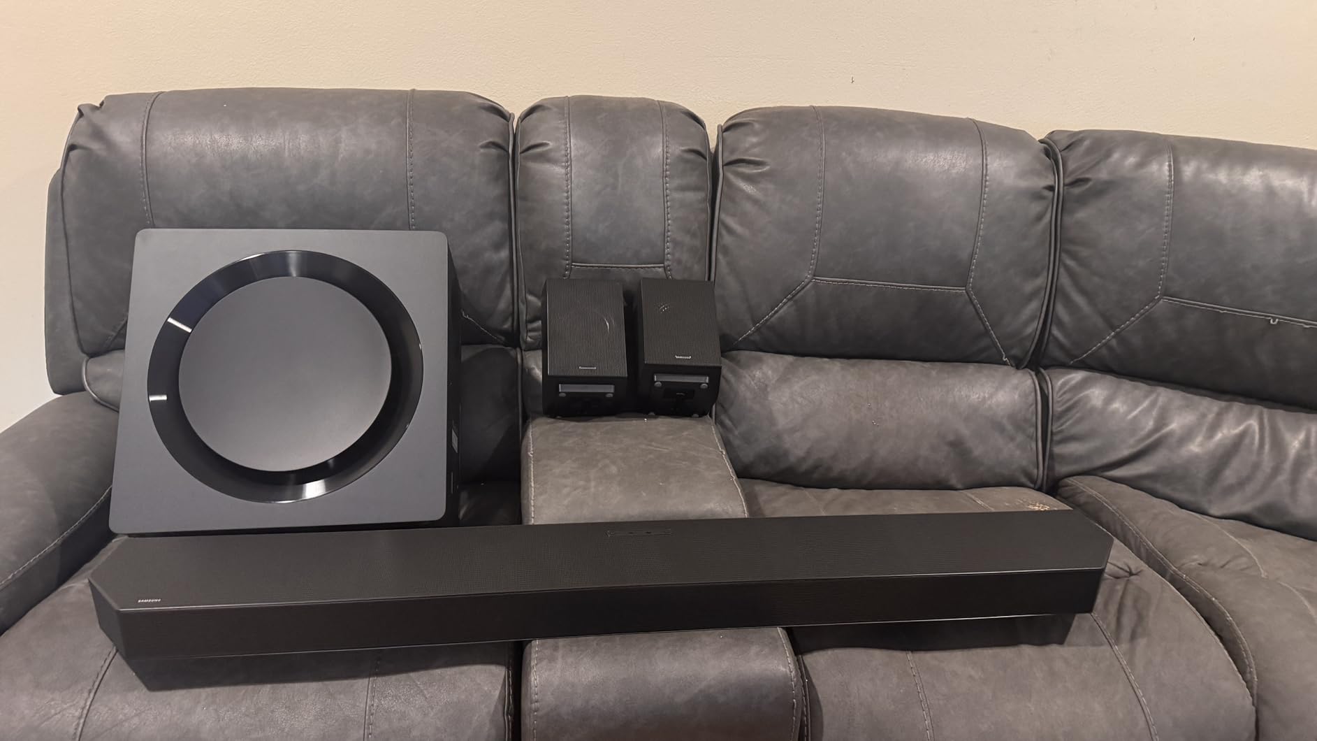 SAMSUNG Q990D 11.1.4ch Soundbar w/Wireless Dolby Atmos Audio, Rear Speaker Included, Q-Symphony, SpaceFit Sound Pro, Adaptive Sound, Game Mode Pro with Alexa Built-in, HW-Q990D/ZA customer photo 1