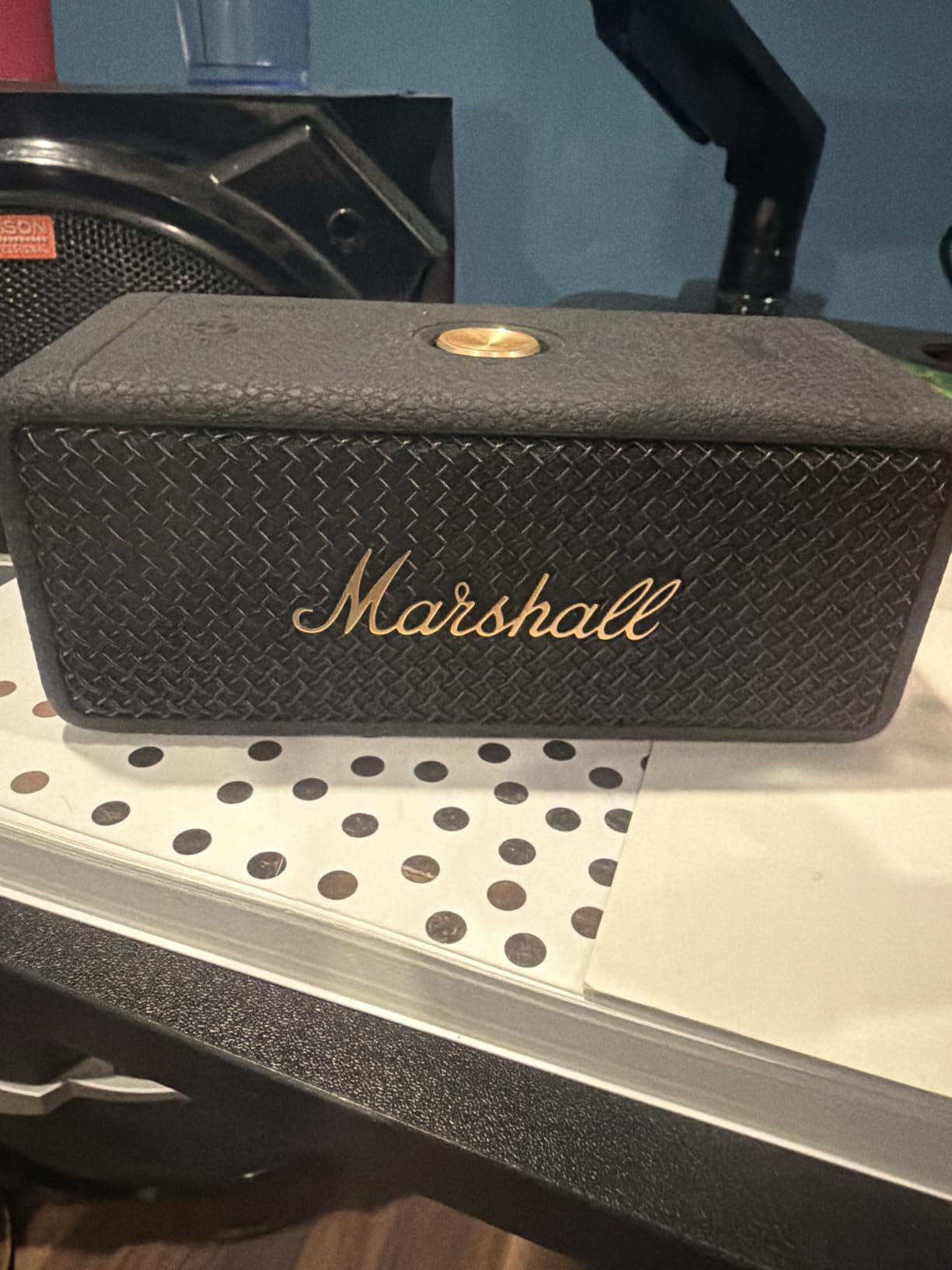 Marshall Emberton II Portable Bluetooth Speaker - Rugged Waterproof/Dust-Proof Design | Loud Stereo Sound, Deep Bass | Compact and Wireless for Travel and Outdoors - Black and Steel customer photo 1