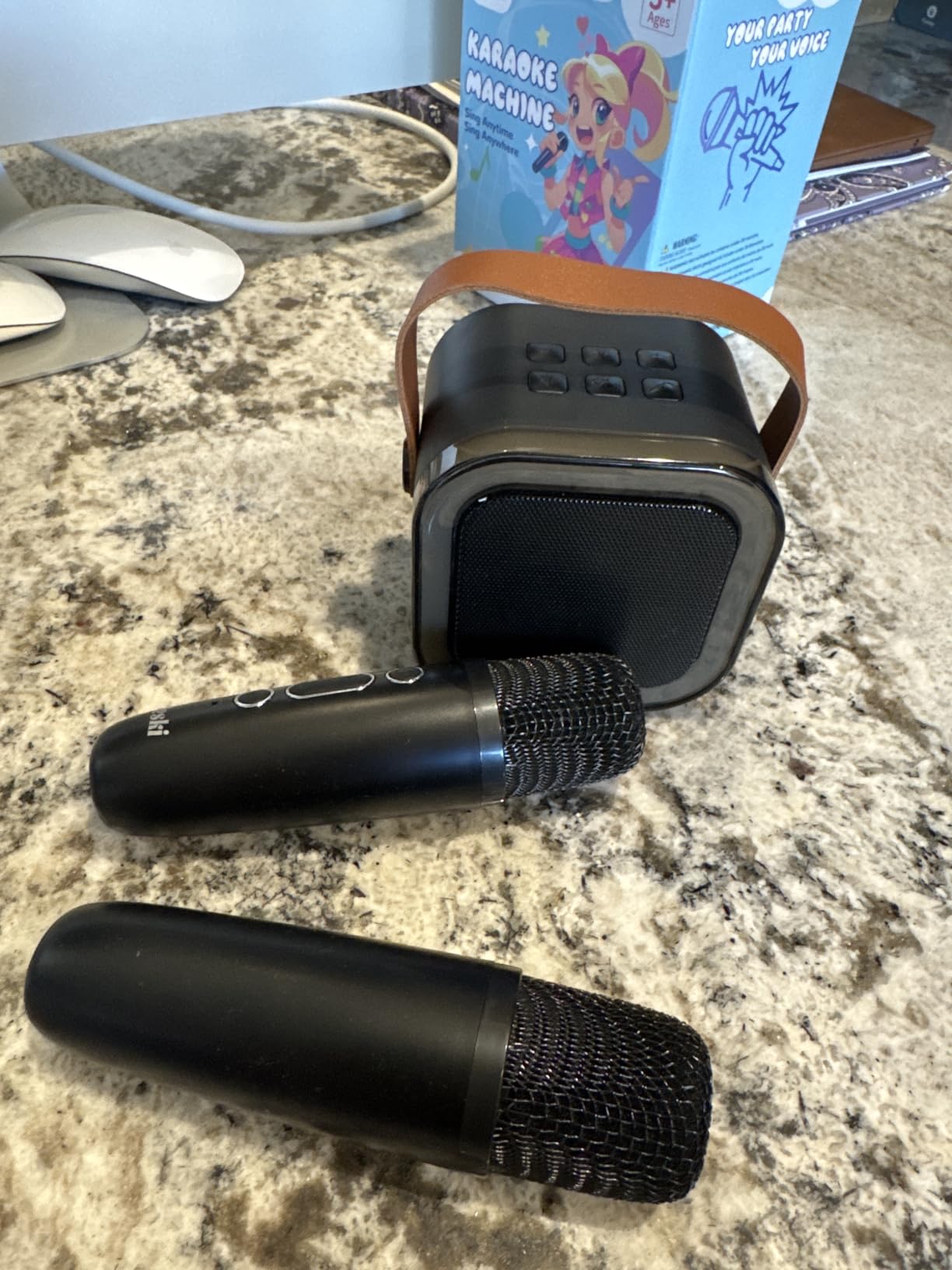 Karaoke Machine Kids Adults,Bluetooth Speaker with 2 Wireless Microphones customer photo 1