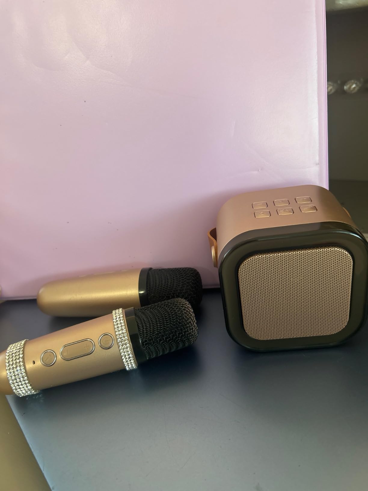 Karaoke Machine Kids Adults,Bluetooth Speaker with 2 Wireless Microphones customer photo 2