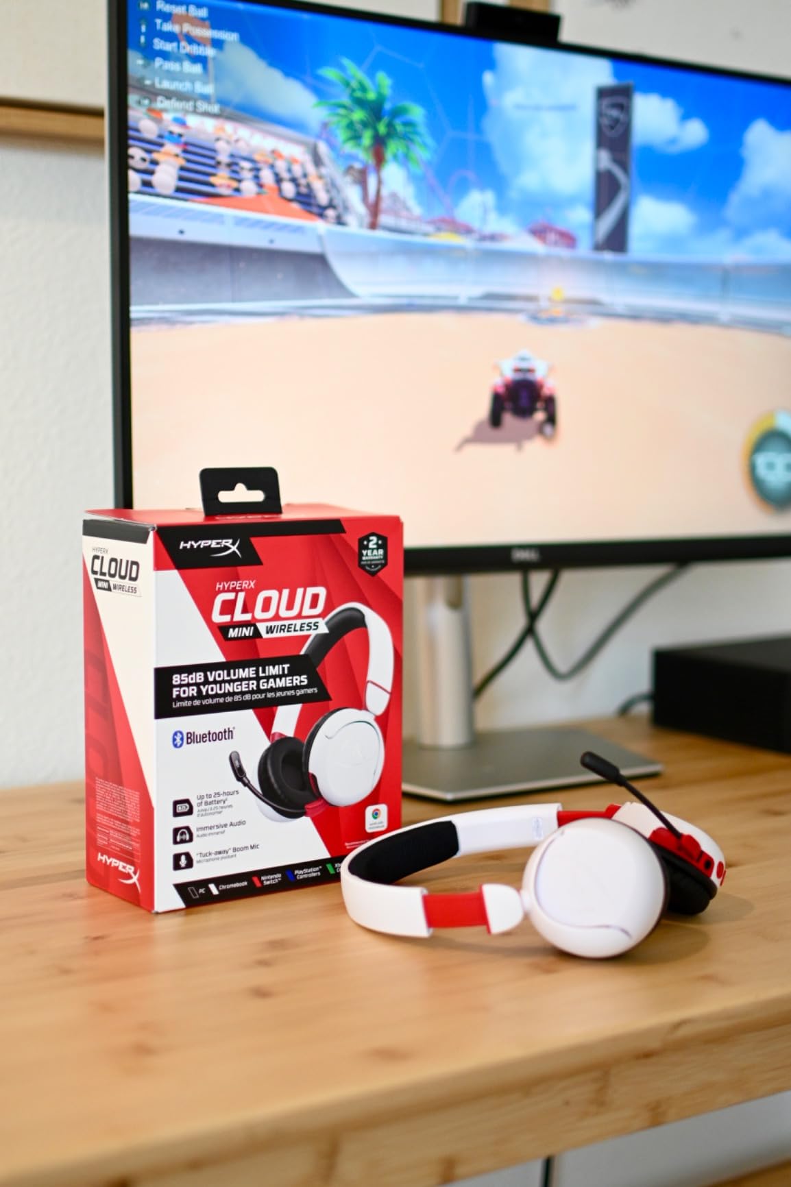 Cloud Mini Kids Wireless (White) | Volume limit 85dB, 25h battery, for PC/Switch/PS/Chromebook/Xbox/Mobile, White customer photo 2