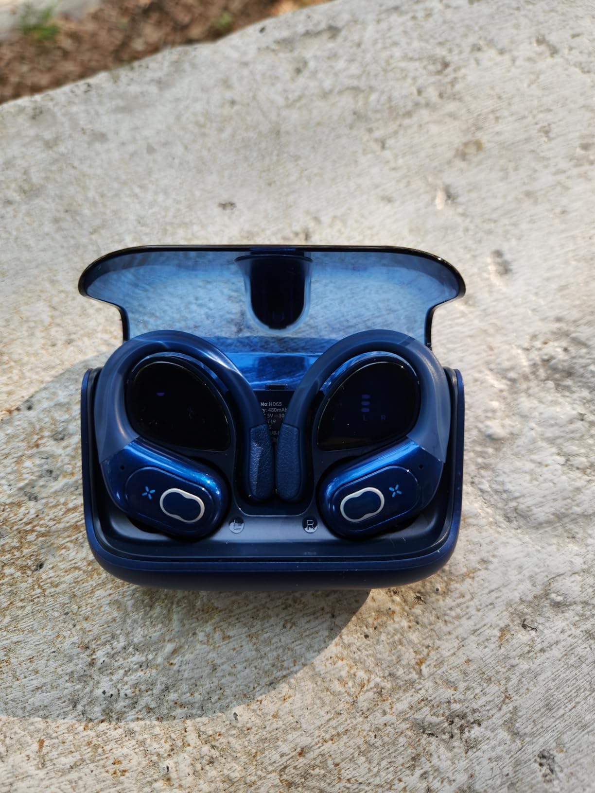 Aptkdoe Wireless Earbuds 75H Bluetooth 5.4 Sport Headphones with Earhooks | IPX7 Waterproof In-ear Buds Feature ENC Noise Cancelling Mic. Stereo Sound Device for Gym Running Workout, Royal Blue customer photo 2