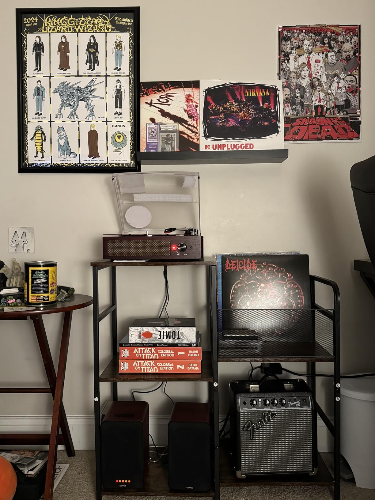 ThreeHio Record Player Stand, Turntable Stand with Vinyl Storage Holds up to 300+ Albums, Storage Cabinet for Vinyl Records, Record Player Table for Living Room customer photo 2