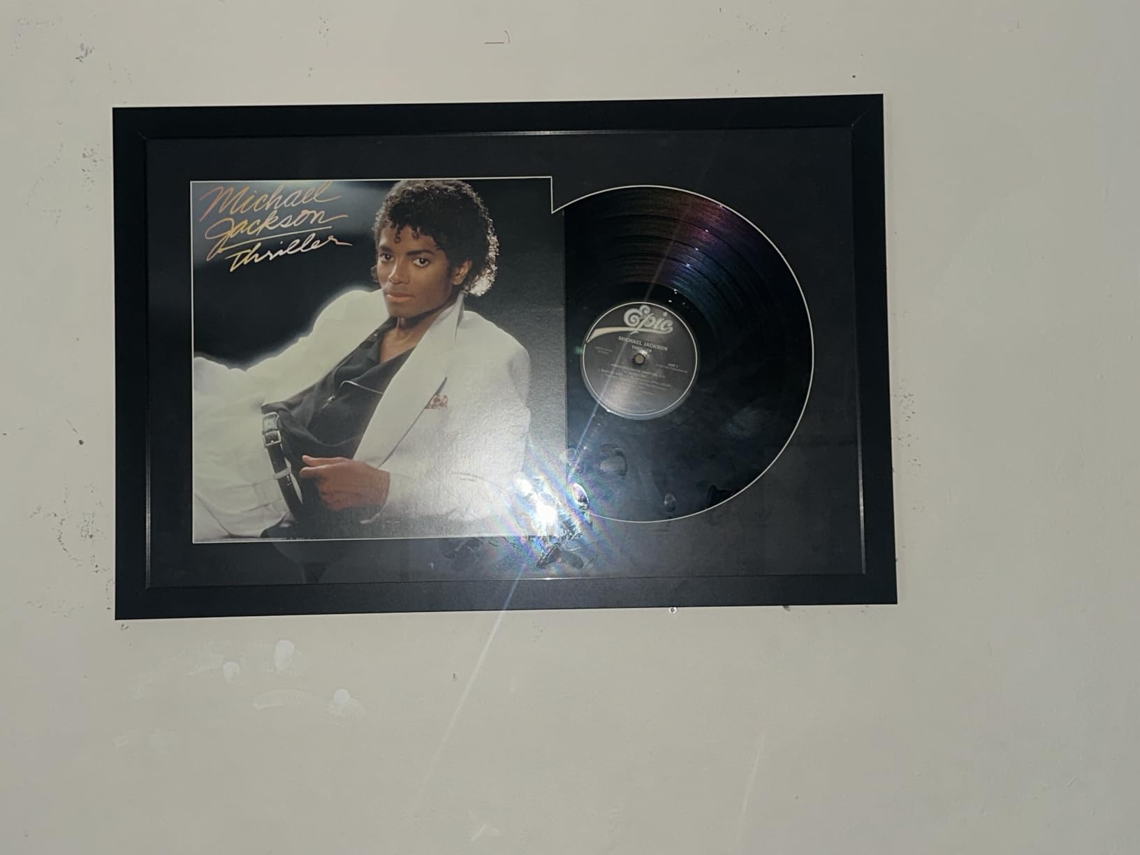 ccdcc 16.5x25 Vinyl Record Display Frame 1 Pack, Black Wooden Album Record Frame with Mats and Tempered Glass Cover customer photo 2