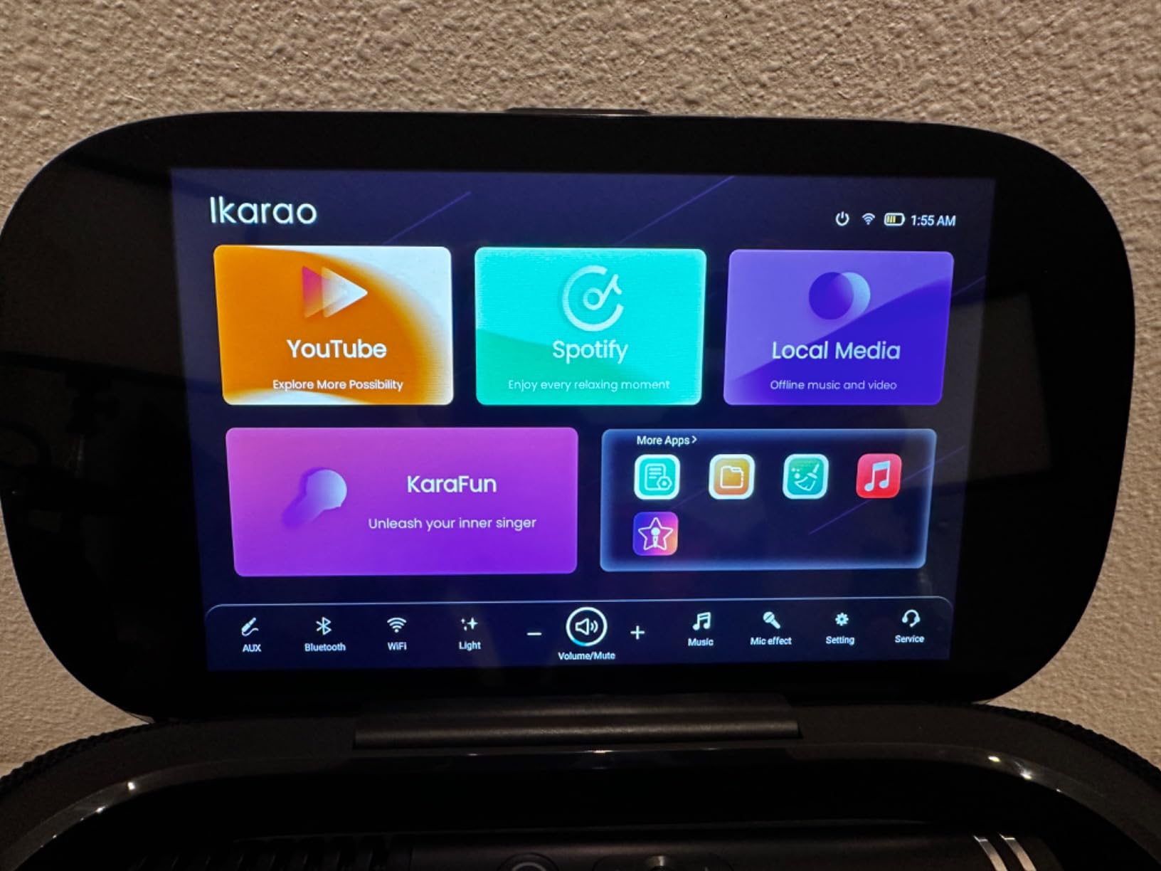 Ikarao Portable Karaoke Machine for Adults, Built-in Lyrics Display and Screen, 2 Self-Charging Wireless Microphones, Karaoke App, 140W Speaker, Connects to TV for Home Party Birthday Outdoor Camping customer photo 1