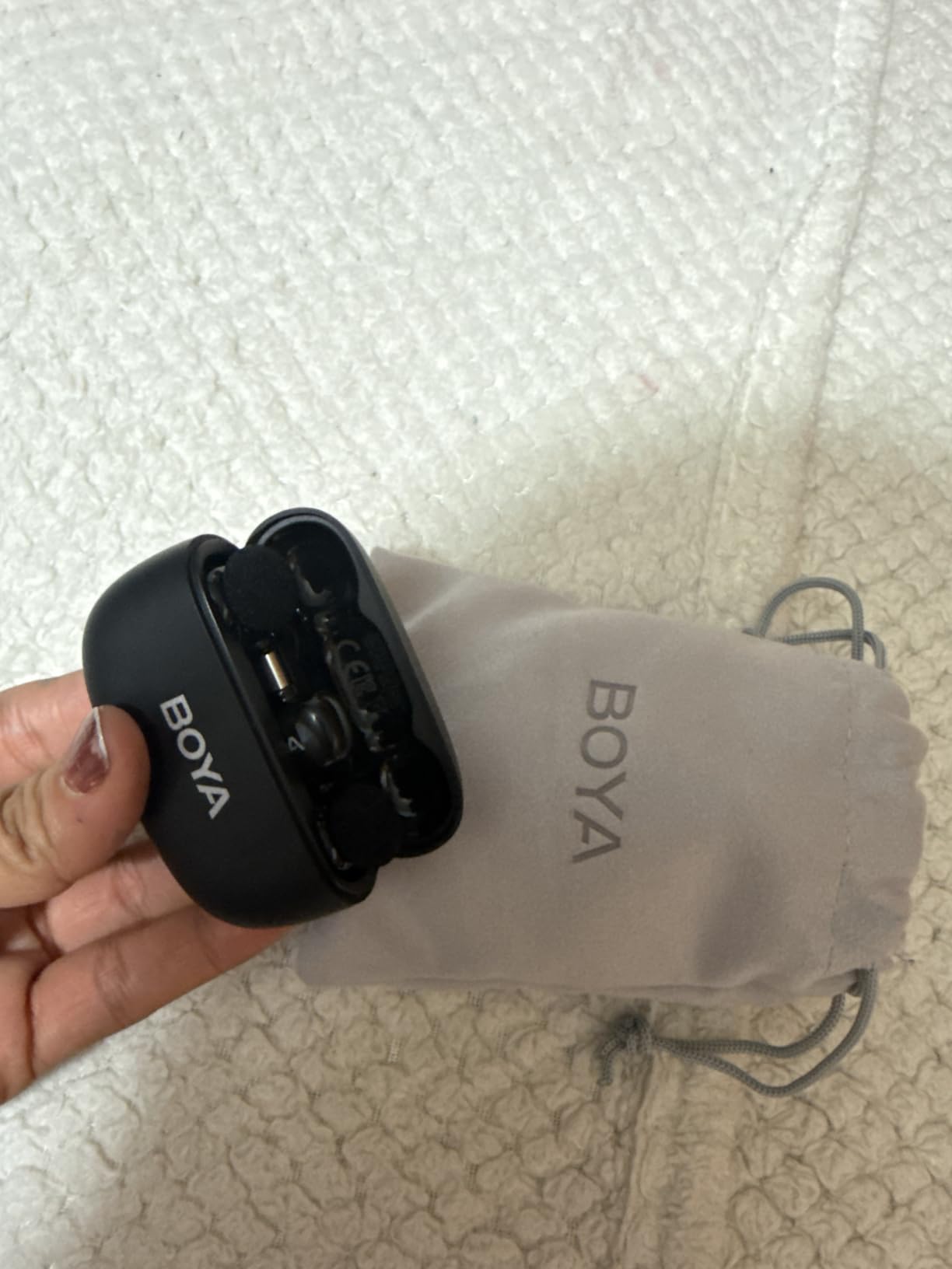 BOYA mini 2 Wireless Lavalier Microphone for iPhone & Android, AI Noise Cancellation, App Control, 30H Battery Life with Charging Case customer photo 1