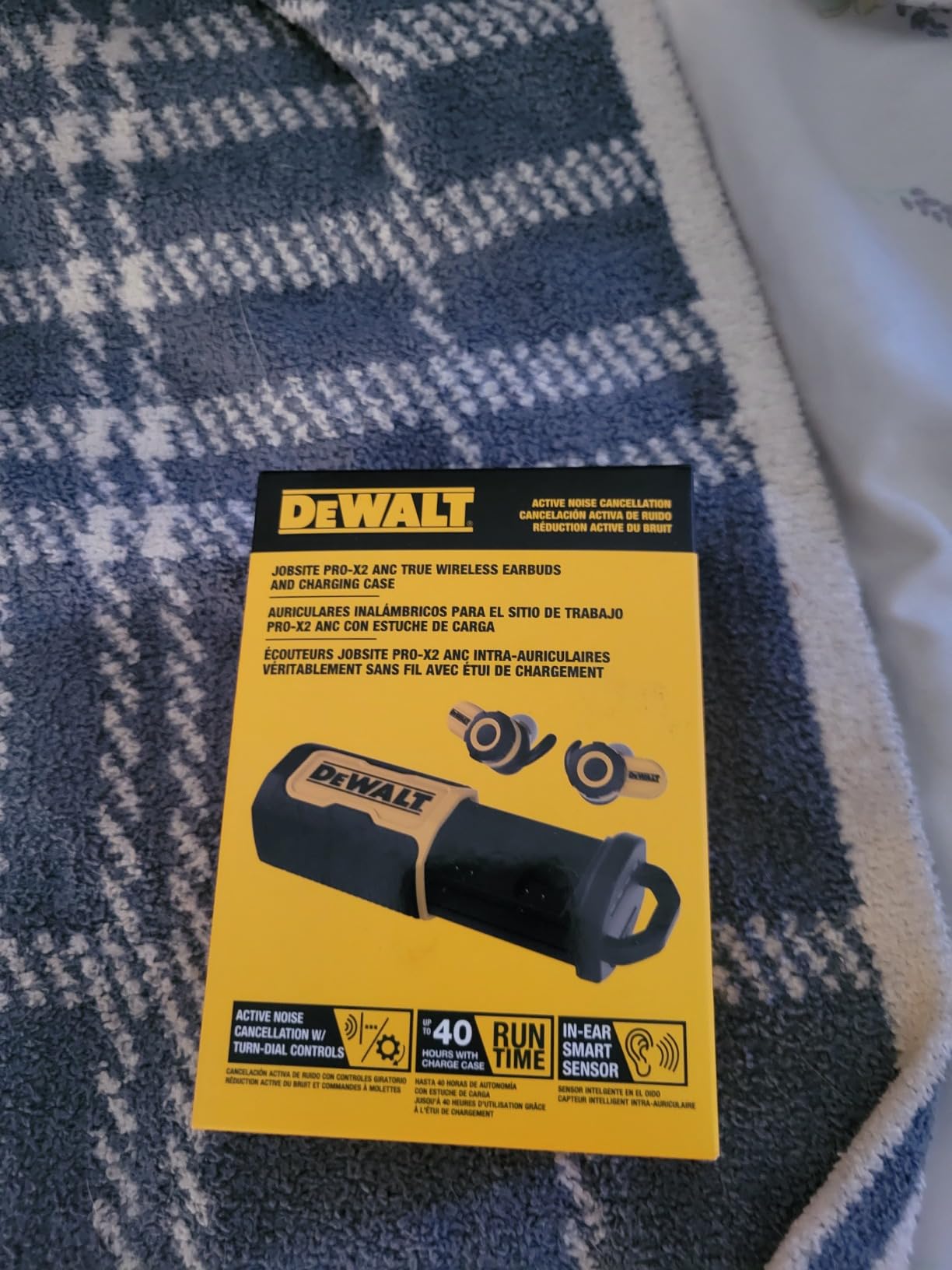 DEWALT Jobsite Pro X2 True Wireless Work Earbuds - ANC Active Noise Cancelling, Glove-Friendly Dial Control, 40+ Hour Runtime, IP54 Water Resistant, 4 EQ Modes, Bluetooth customer photo 1