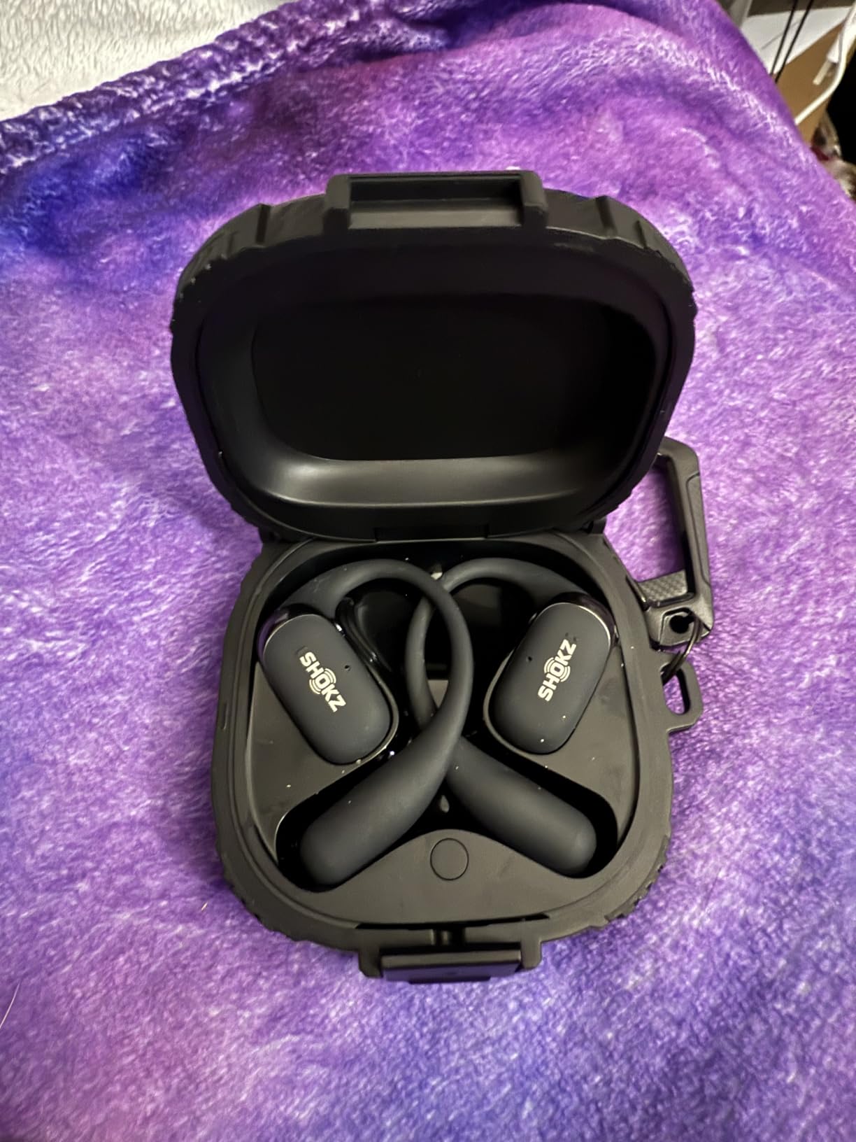 SHOKZ OpenFit 2 Open-Ear Earhook Bluetooth Earbuds, Black, 48H Playtime | Powerful bass; IP55 Water-Resistant; AI call clarity; Bluetooth 5.4; Gym/outdoor/home use customer photo 2