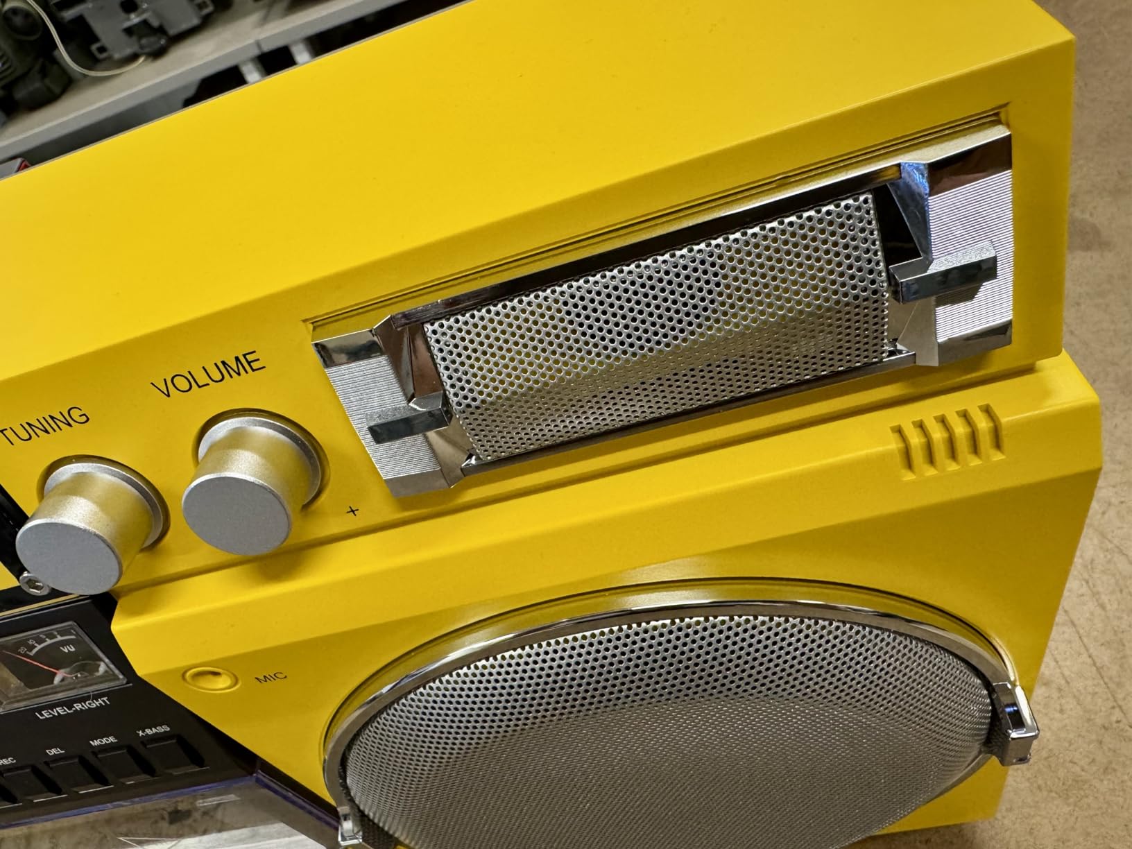 aiwa Retro Boombox CD Player with Cassette Recording, Bluetooth 5.0, FM/AM Radio, USB/SD/AUX Inputs, VU Meters, LCD Display, Dual 40W Speakers - Yellow customer photo 2