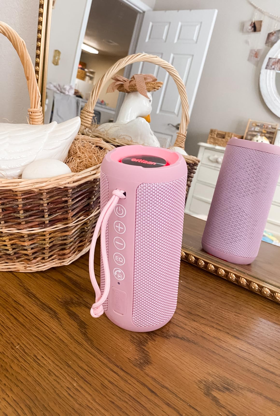 Ortizan Portable Bluetooth Speaker: IPX7 Waterproof, 24W Loud Sound, Deep Bass, Bluetooth 5.3, LED Lights, Wireless Stereo Pairing, 30H Playtime, for Home/Outdoor/Party/Beach, Birthday Gift (Blue) customer photo 1