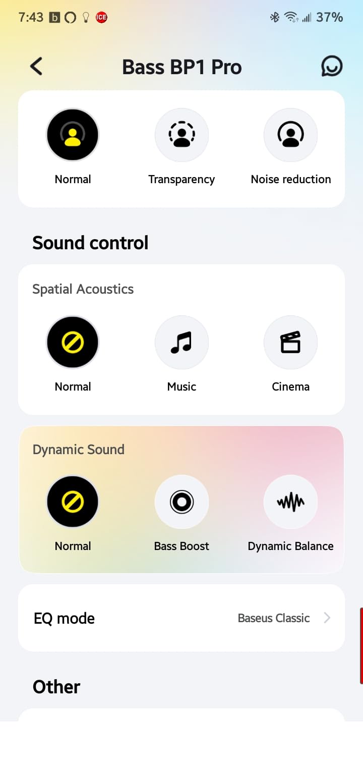 Baseus Bass BP1 Pro Noise Cancelling Wireless Earbuds, Real-Time Adaptive Noise Cancelling, Adaptive Active EQ, LDAC Hi-Res Sound, 6-Mic AI Clear Calls, 55H Playtime, IP55 Waterproof, Bluetooth 6.0 customer photo 2