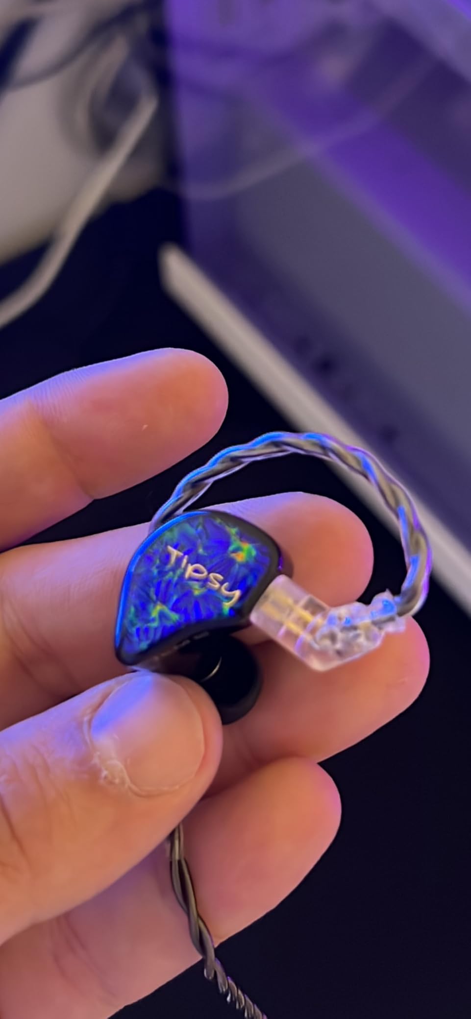 Tipsy M1 IEM, Bamboo Fiber Diaphragm in-Ear Monitor, Warm, Lively Bass & Vocals, 36dB Noise Isolation, Resin Shell, Detachable 0.78mm 2-Pin Cable (No Mic, Blue) customer photo 1