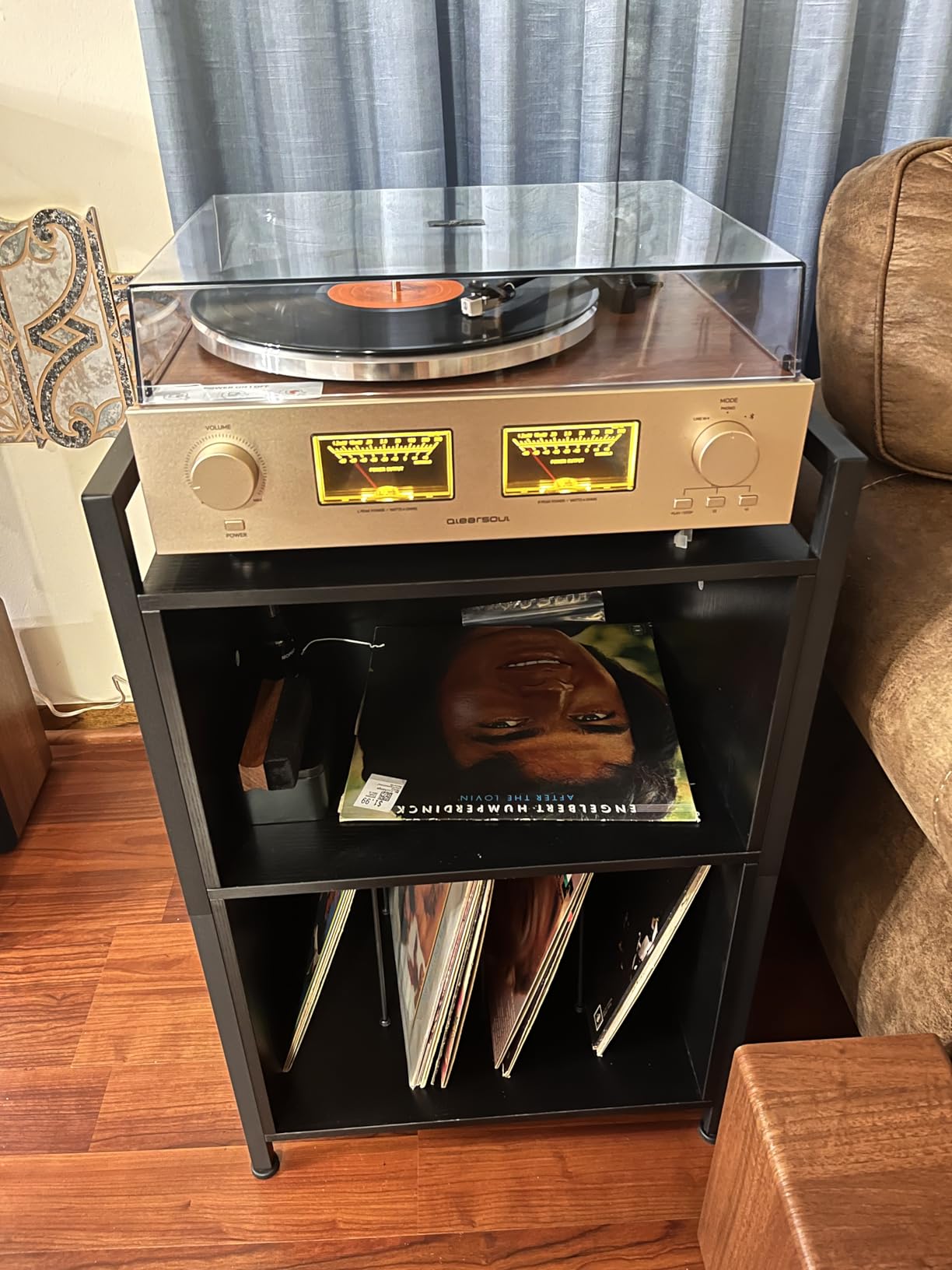 HiFire X Vinyl Record Player | Audiophile HiFi Turntable System with 100W Bookshelf Speakers, VU Meter, DSP Preamp, Support 33/45 RPM, RCA LINE in | Out customer photo 1